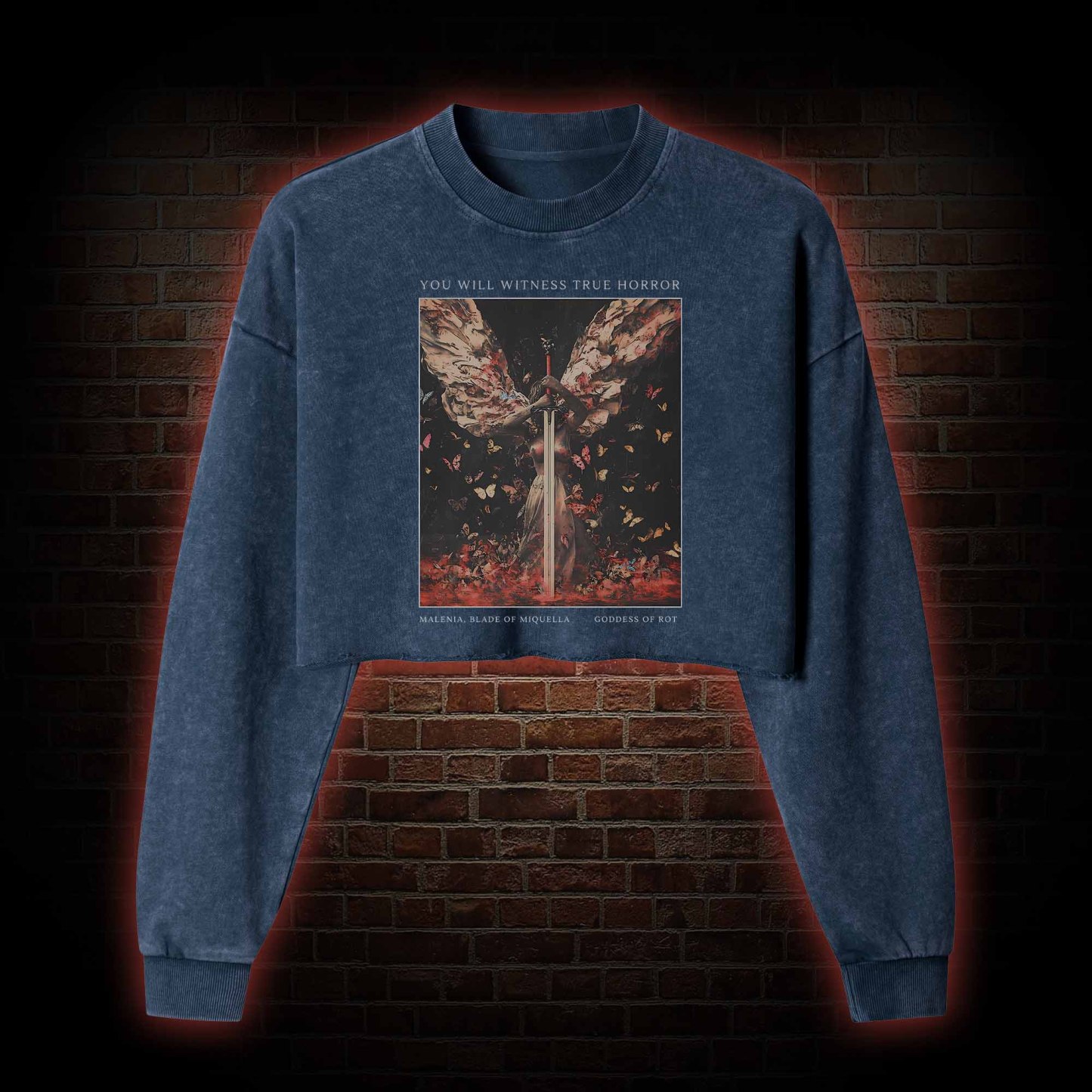 Goddess of Rot Washed Cropped Sweatshirts