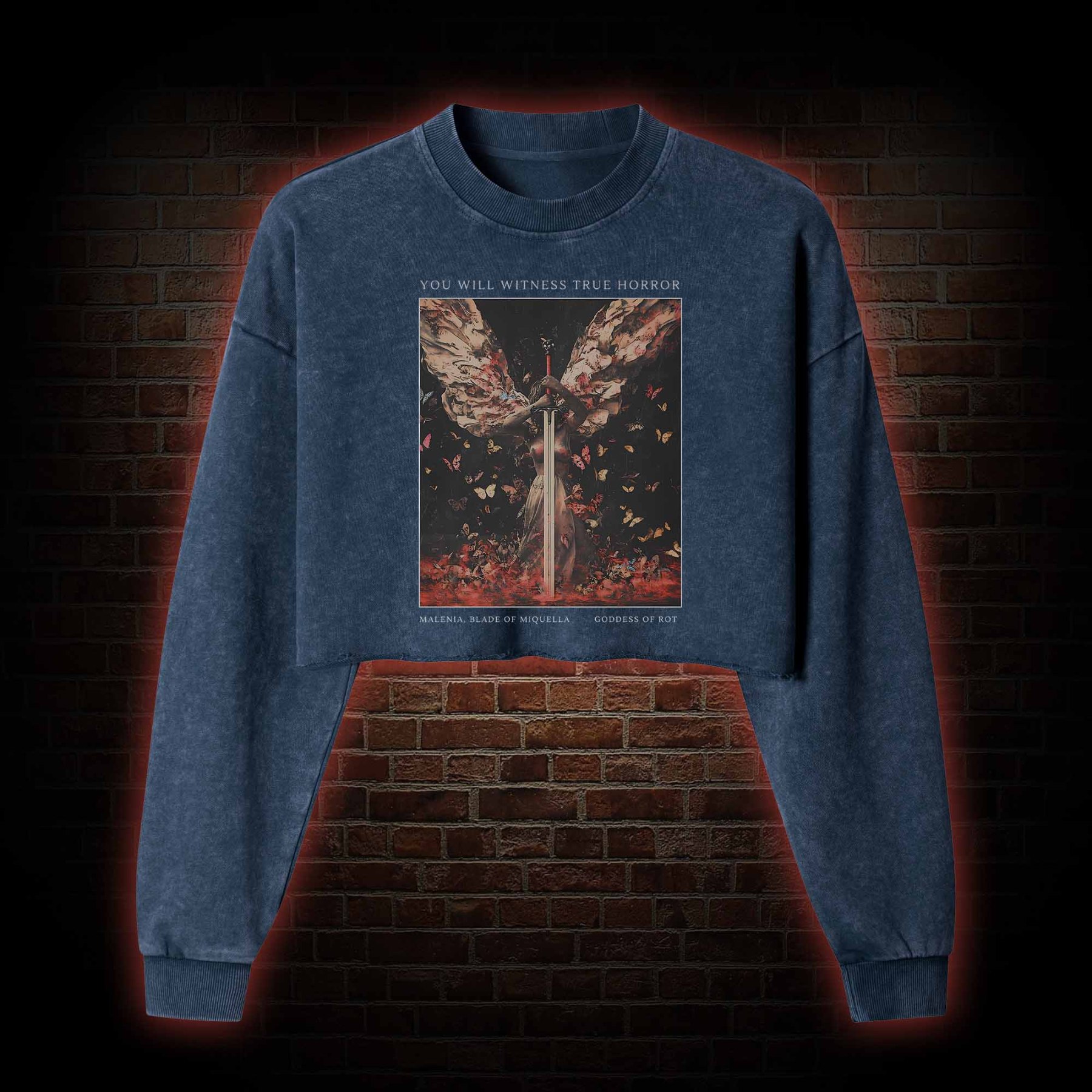 Goddess of Rot Washed Cropped Sweatshirts