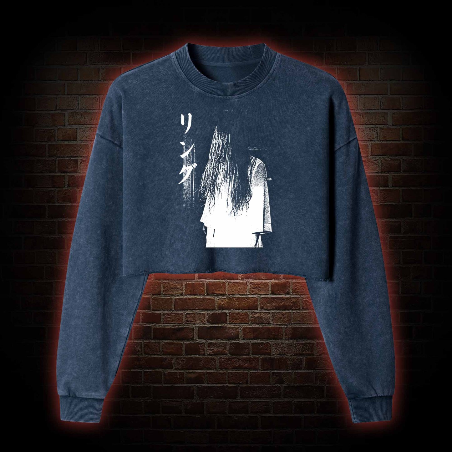 Vintage Ghost Washed Cropped Sweatshirts