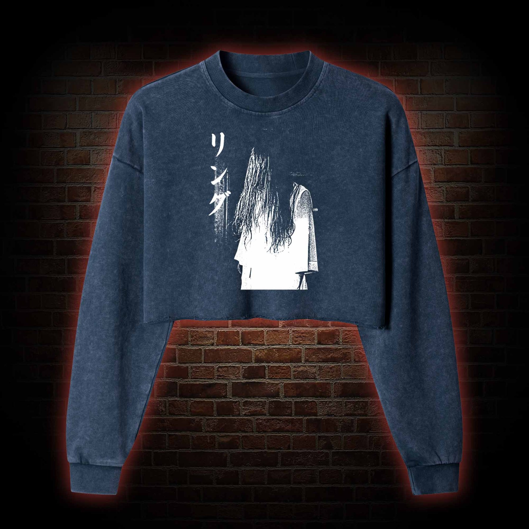 Vintage Ghost Washed Cropped Sweatshirts