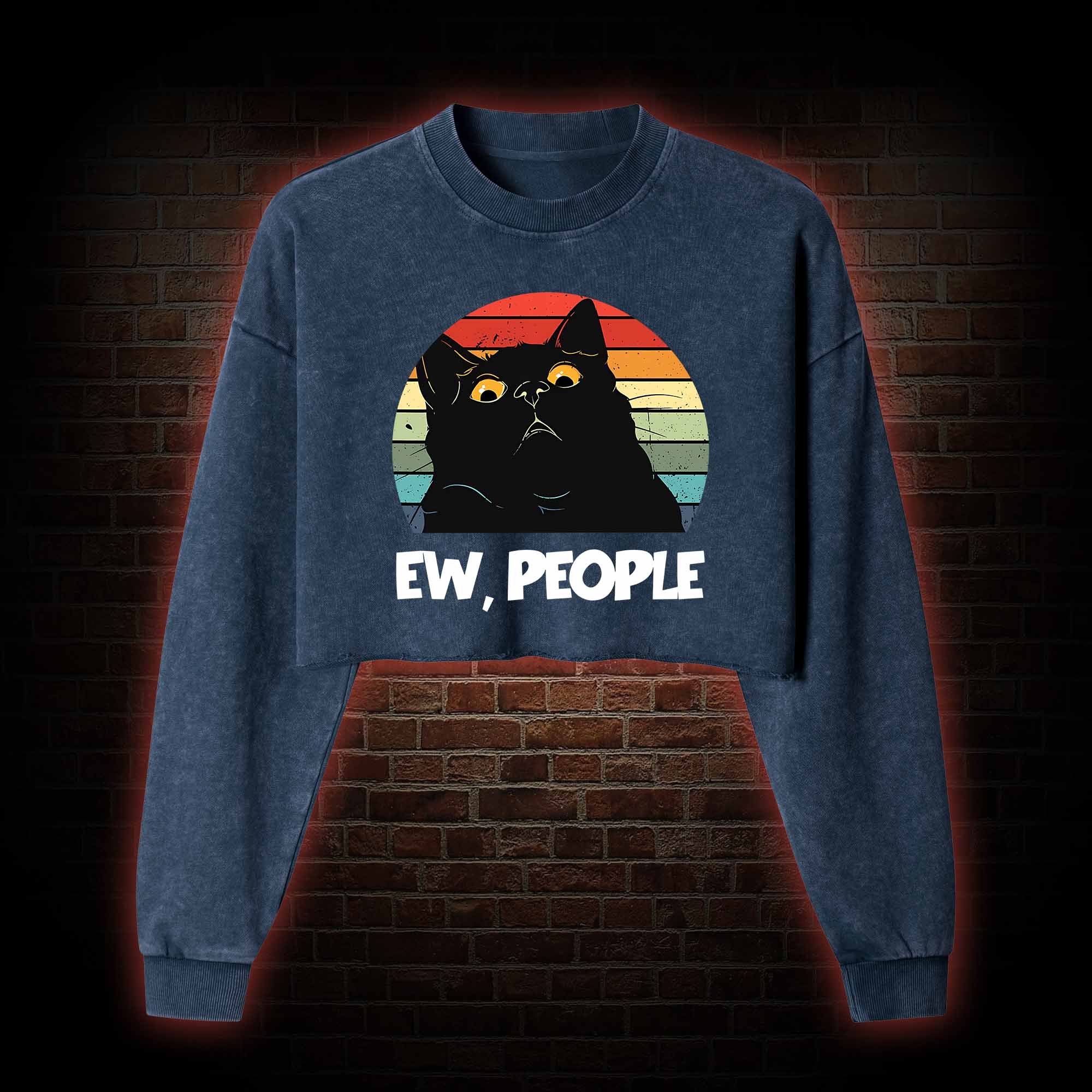 Ew People Washed Cropped Sweatshirts