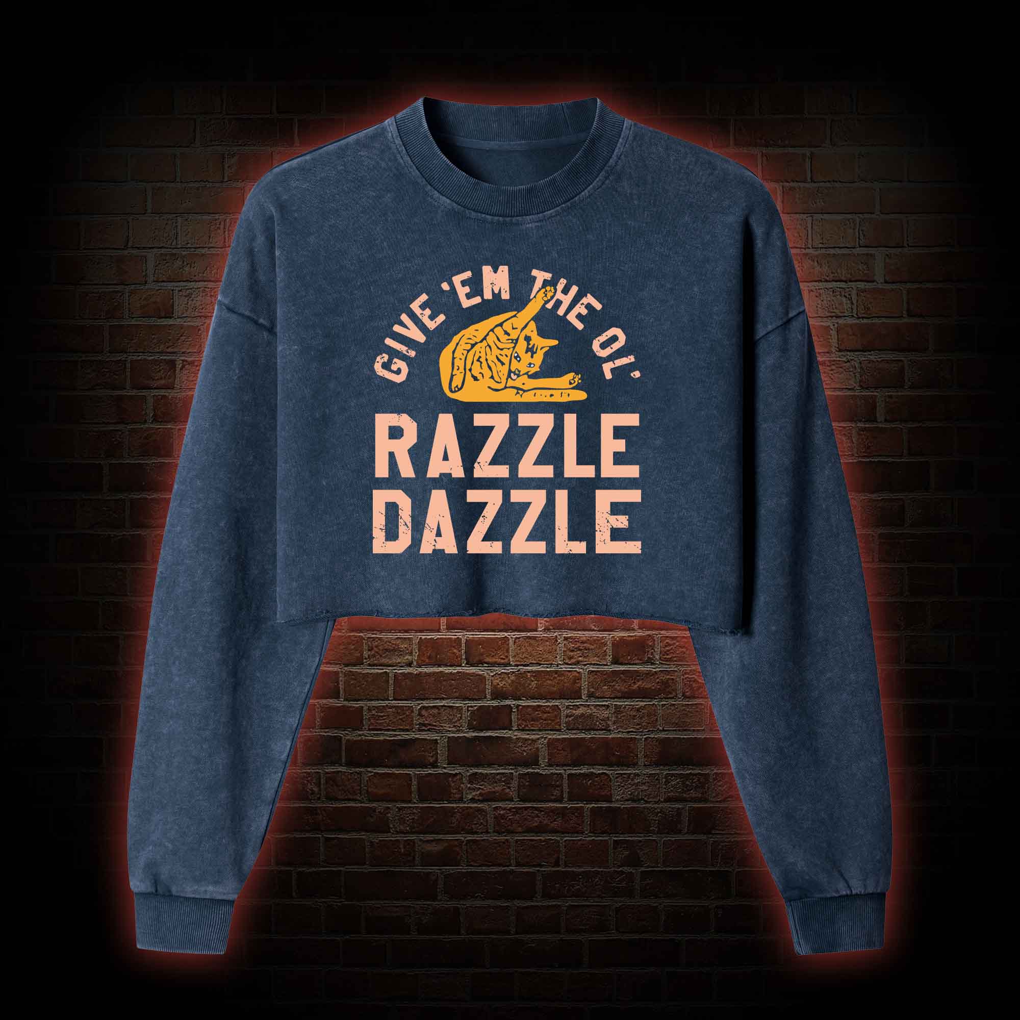 Razzle Dazzle Washed Cropped Sweatshirts