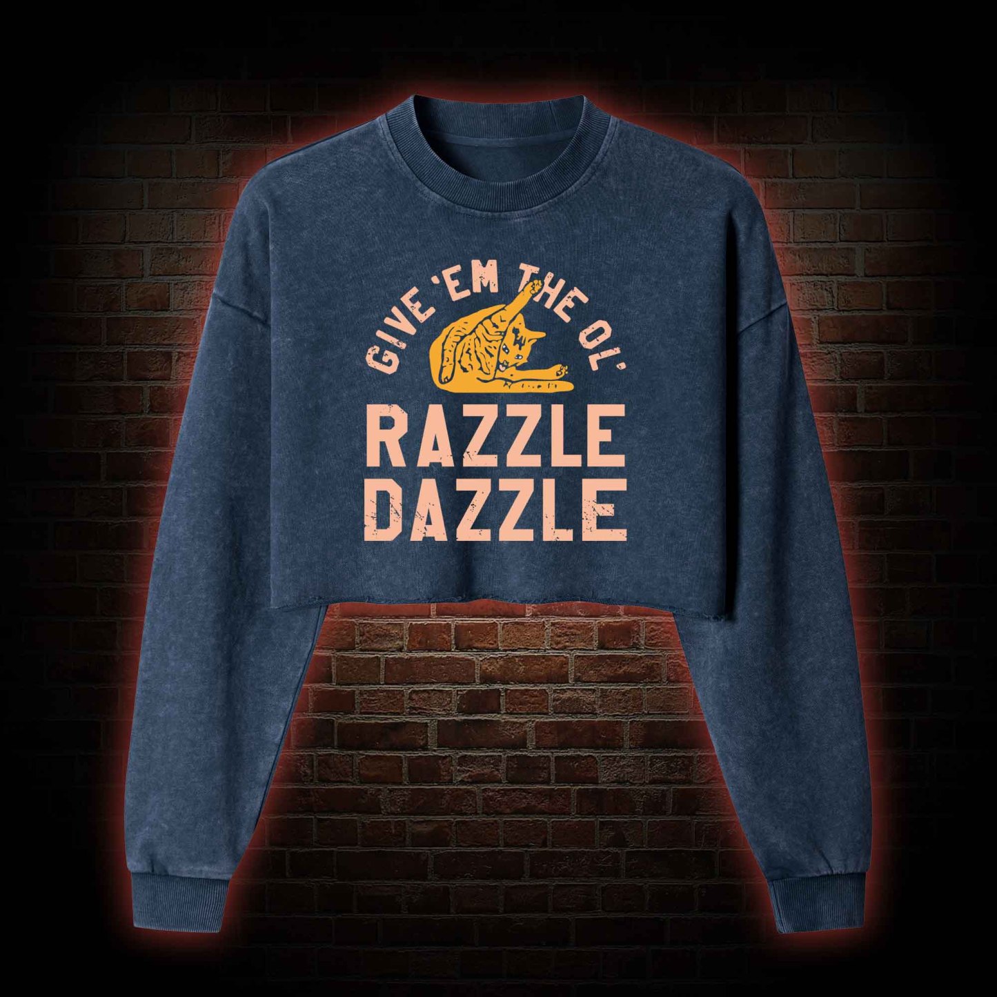 Razzle Dazzle Washed Cropped Sweatshirts