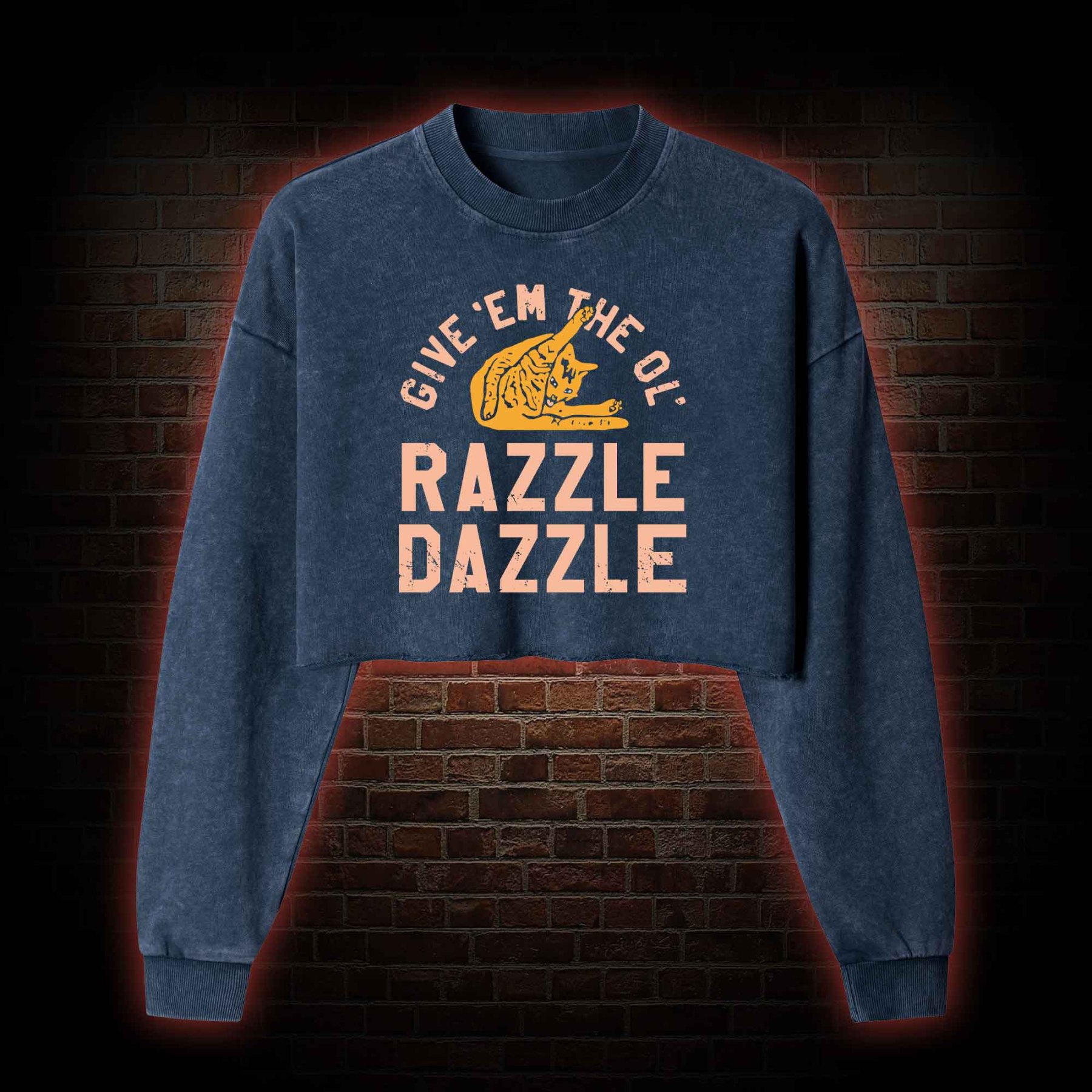 Razzle Dazzle Washed Cropped Sweatshirts