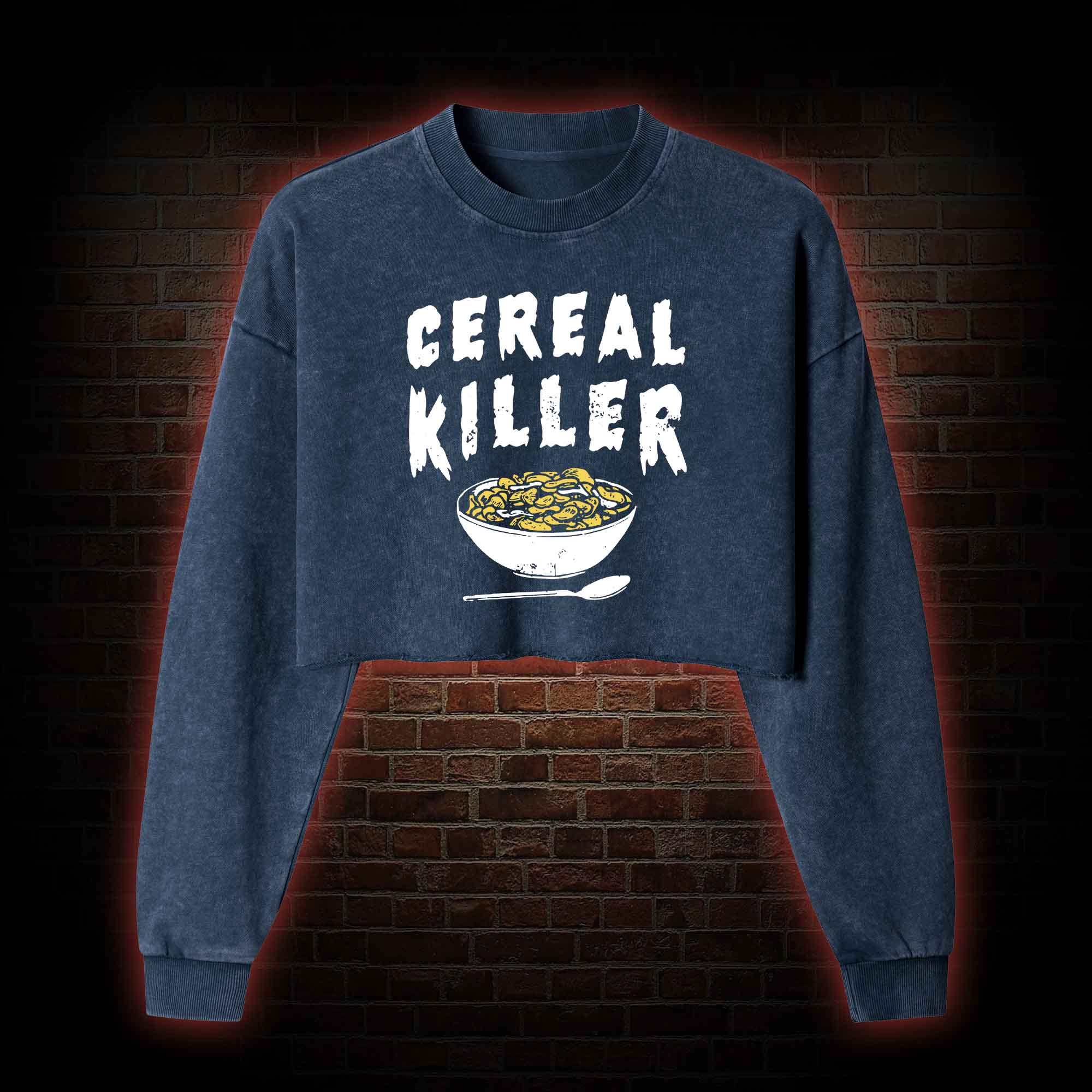 Cereal Killer Washed Cropped Sweatshirts