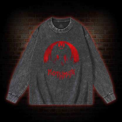 Cryptid Mothman Washed Long-Sleeve T-shirt