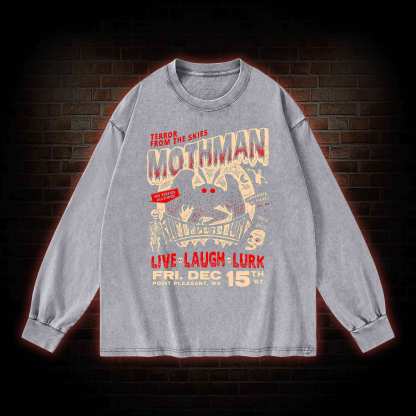 Mothman Live Laugh Lurk Washed Long-Sleeve T-shirt
