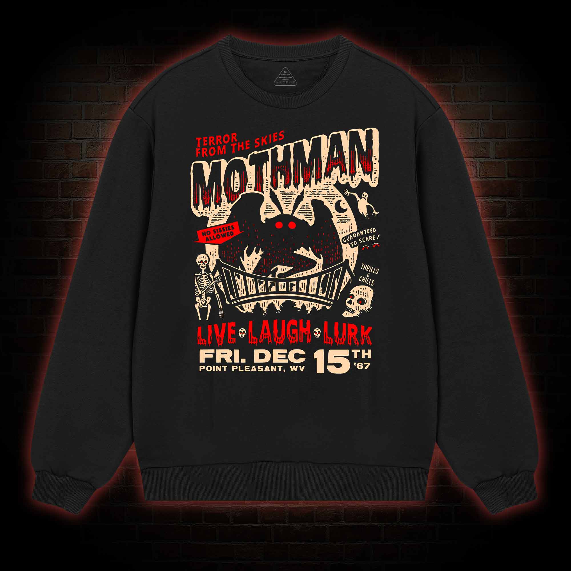 Mothman Live Laugh Lurk Sweatshirt