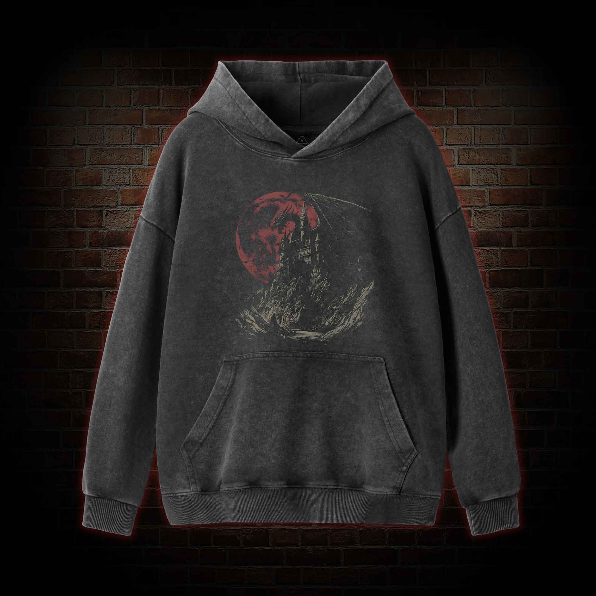 Medieval Dragon Castle Washed Hoodie