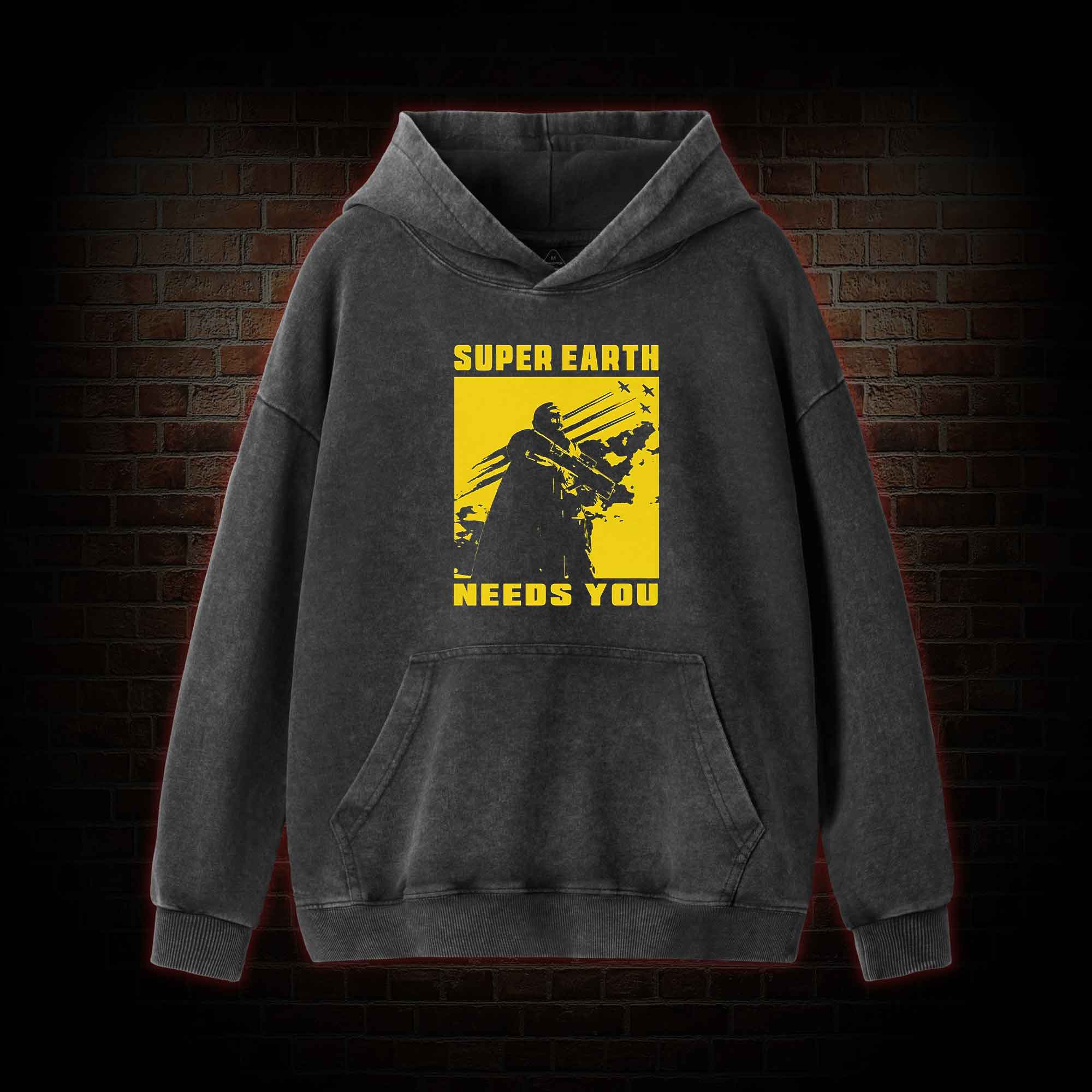 Earth Needs you Washed Hoodie