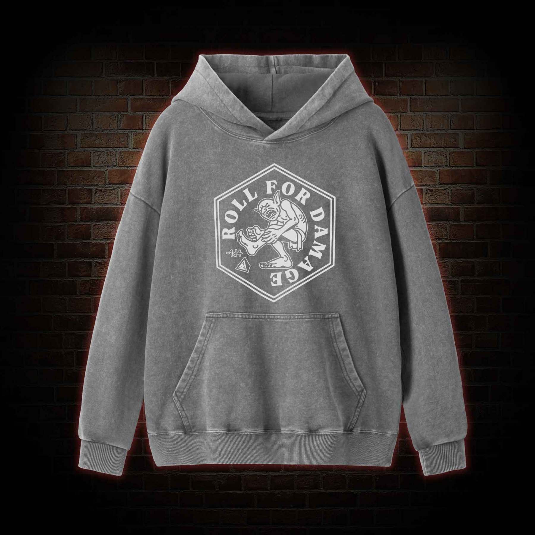 Roll for Damage Washed Hoodie