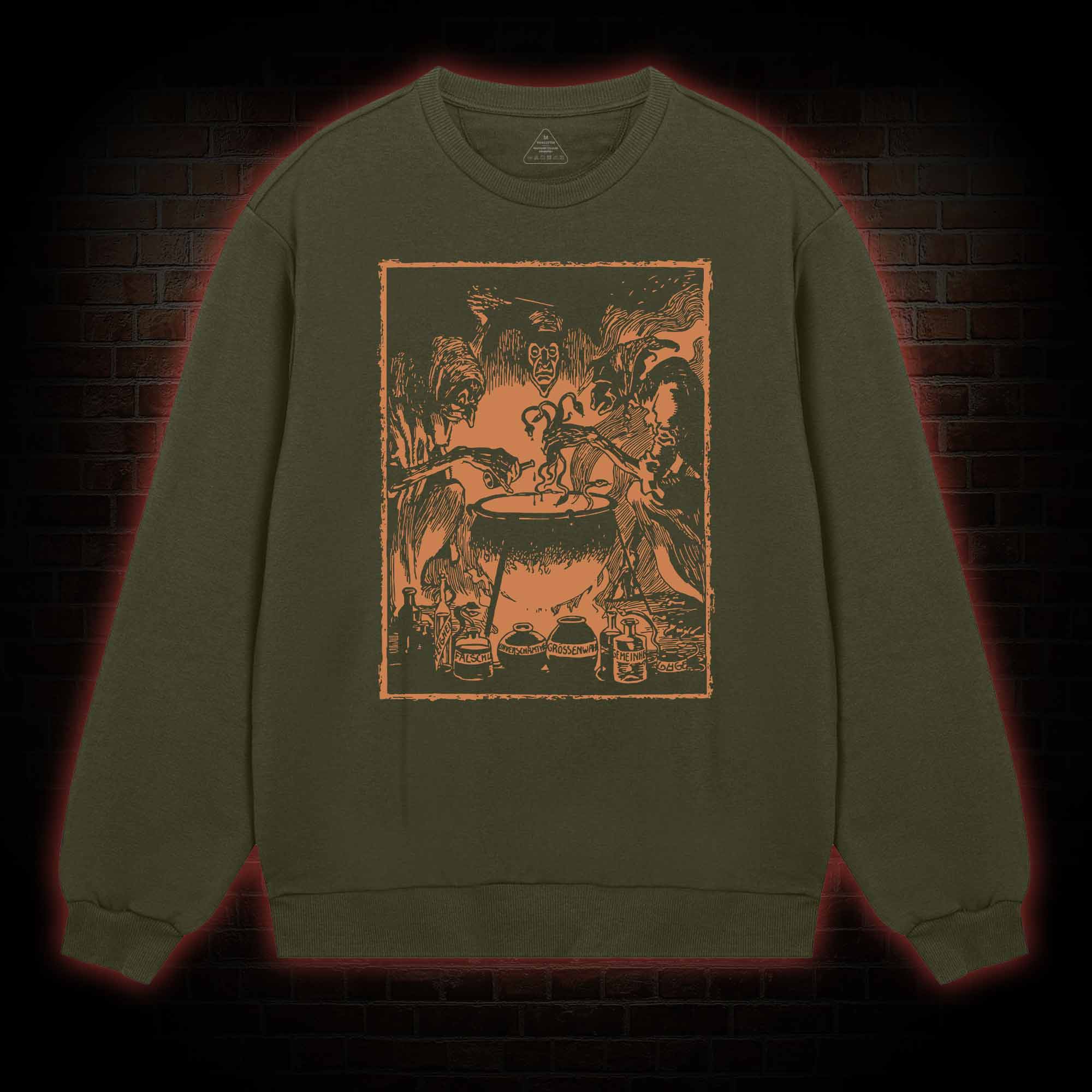 Three Witches Around Cauldron Sweatshirt