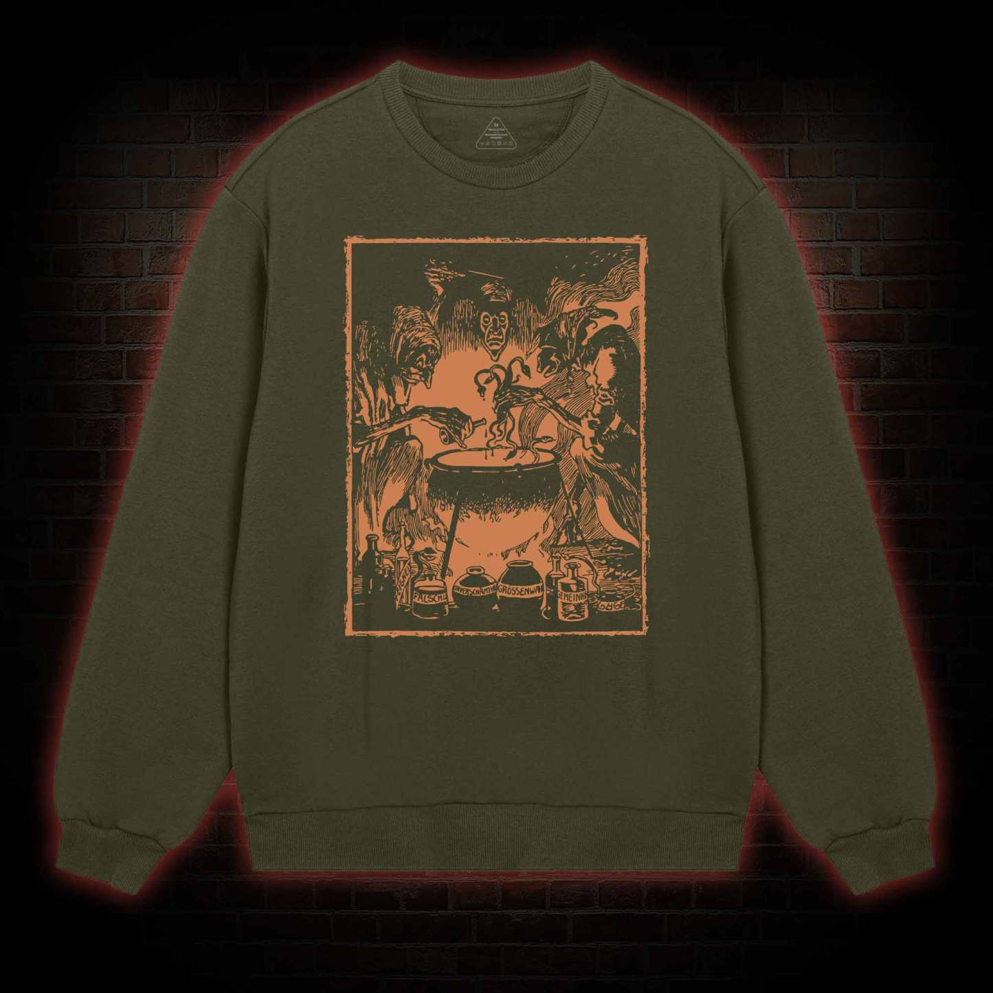 Three Witches Around Cauldron Sweatshirt