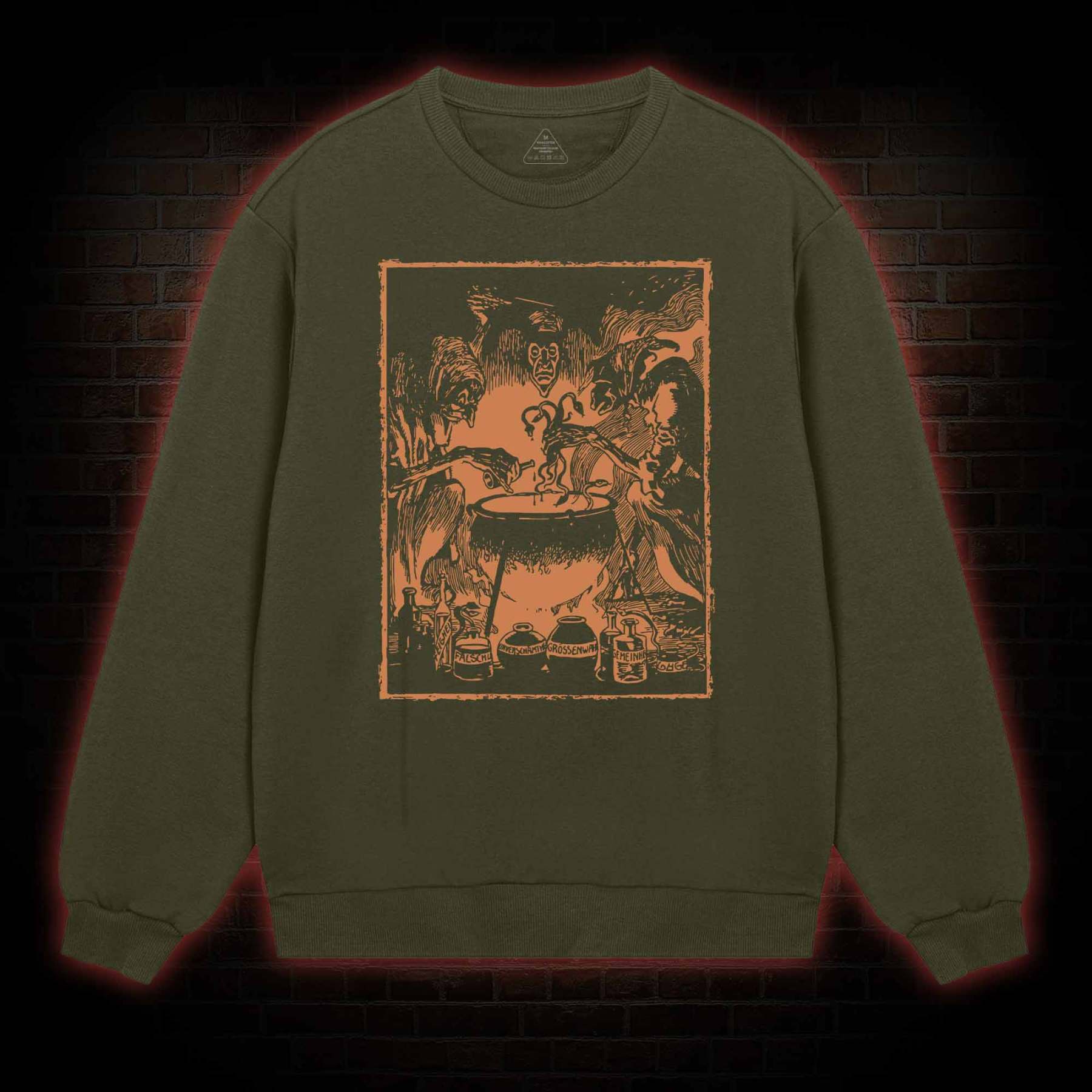 Three Witches Around Cauldron Sweatshirt