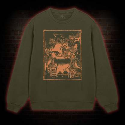 Three Witches Around Cauldron Sweatshirt