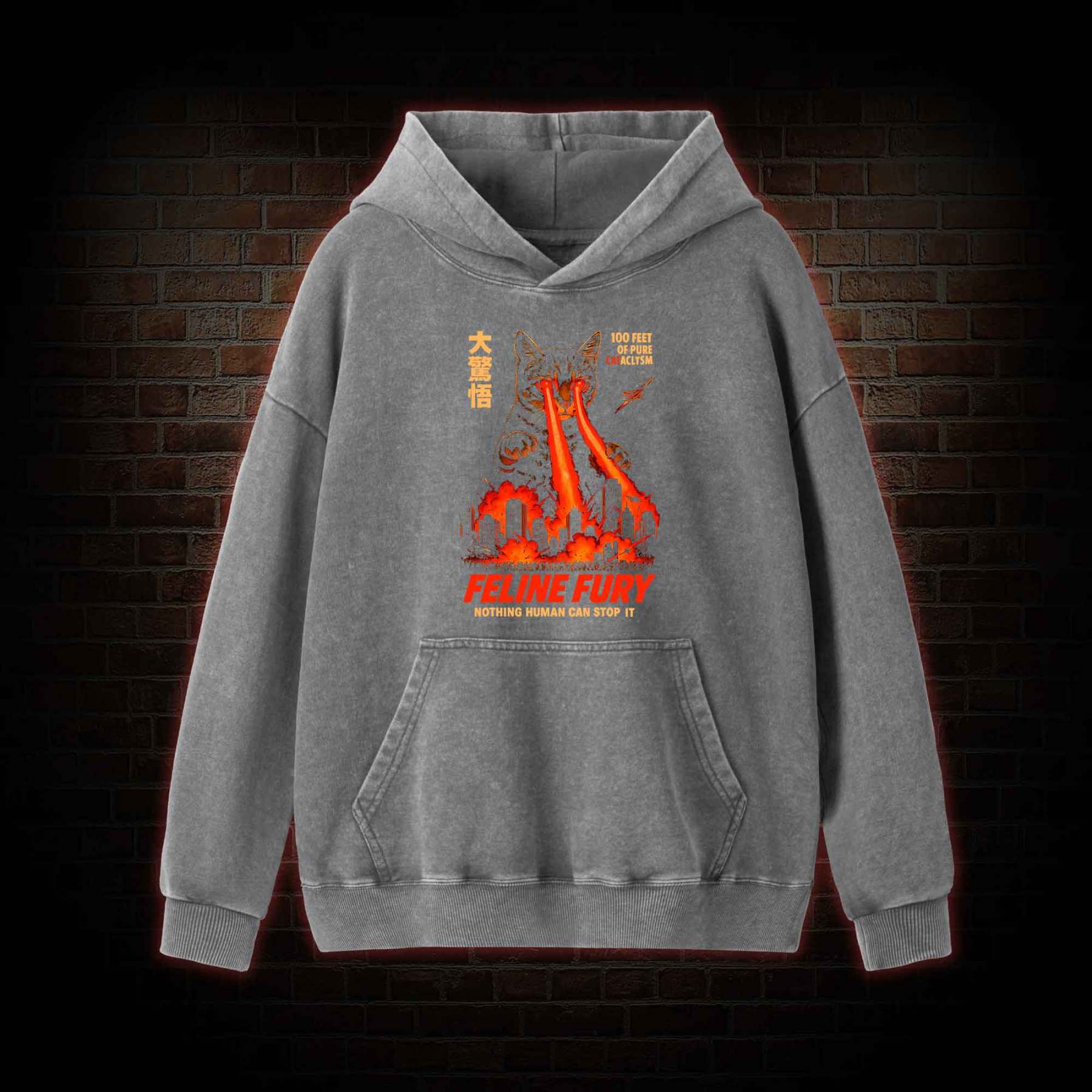 Pure Cat Rampage Washed Hoodie