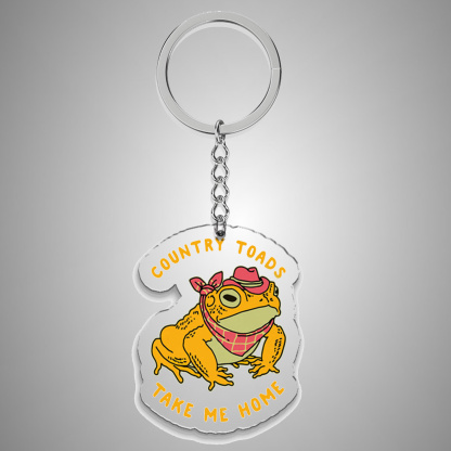 Country Toads Take Me Home 1pc Keychain