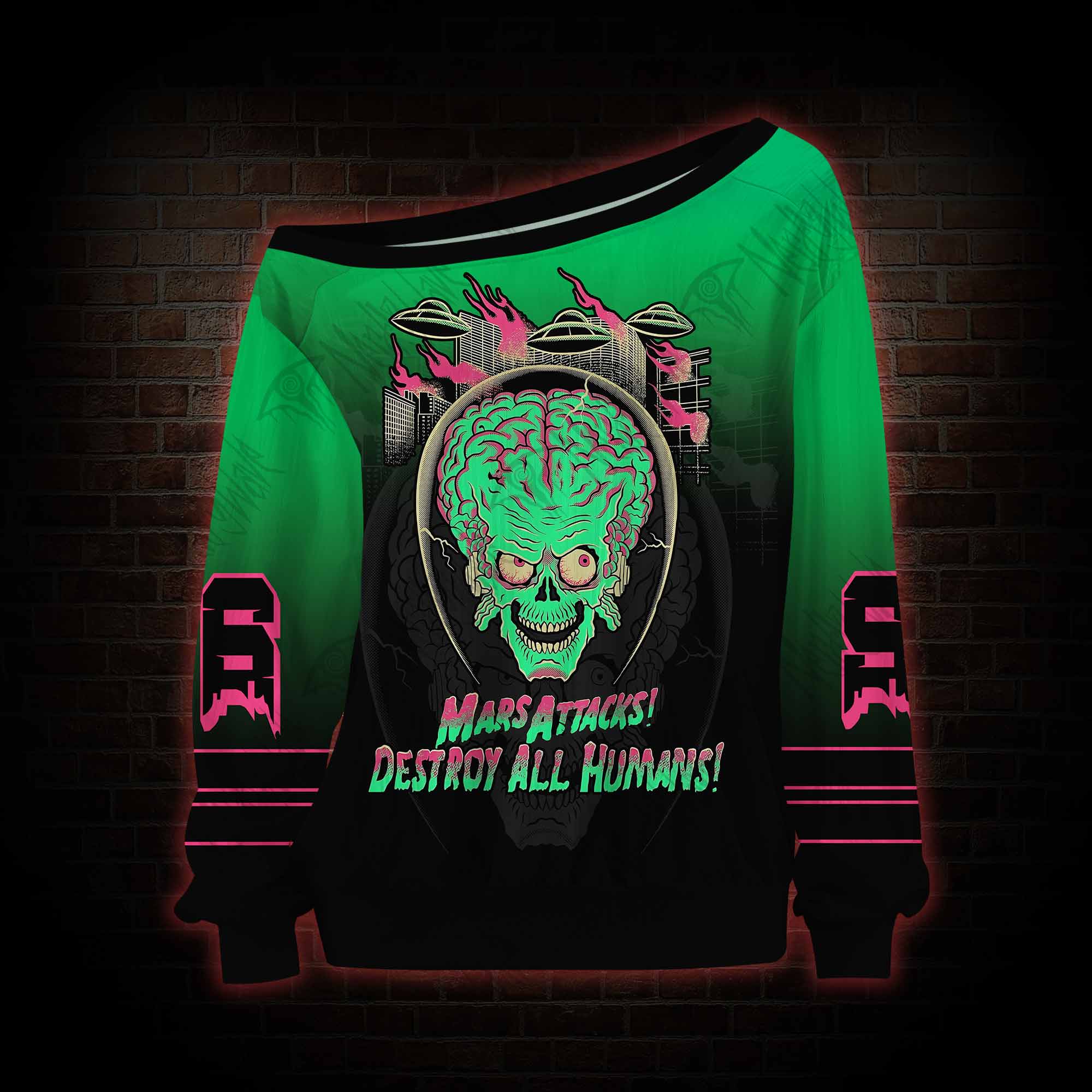 Destroy All Humans! Off Shoulder Jersey