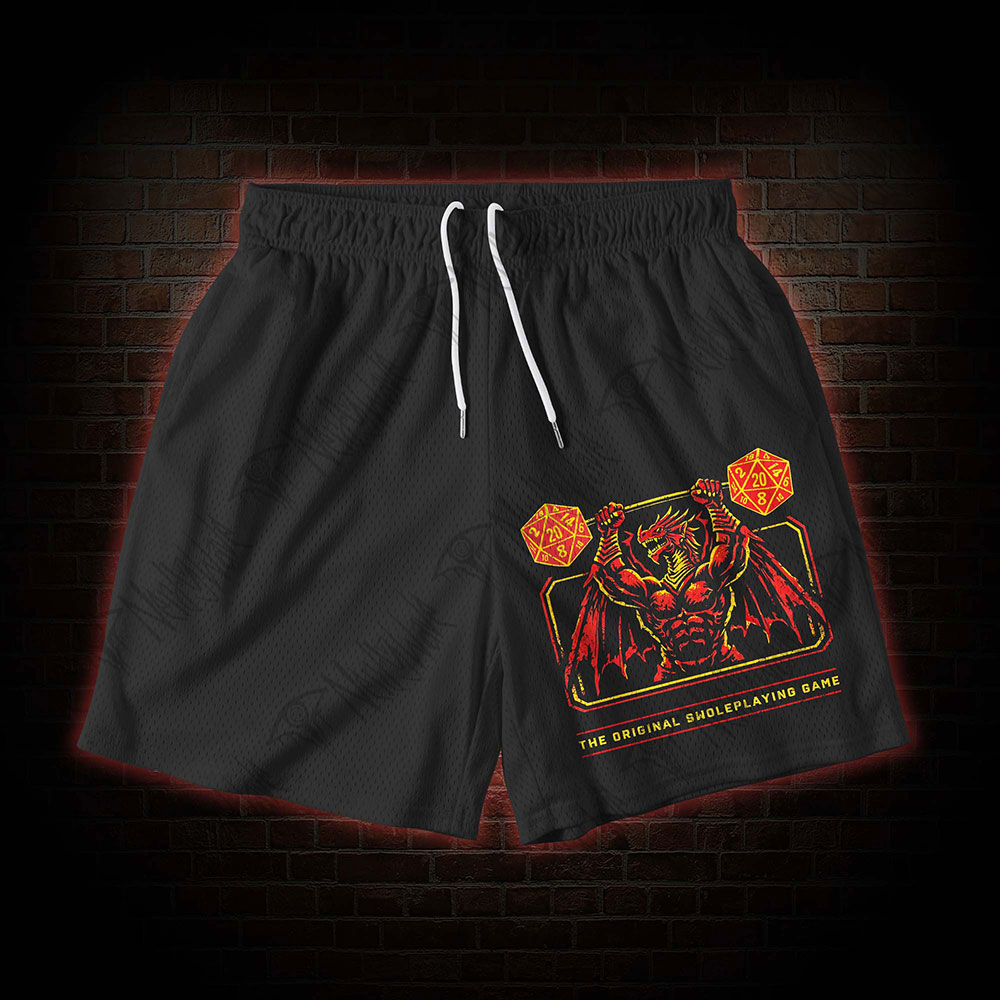 Vintage Dumbblells&Dragons Mesh Shorts