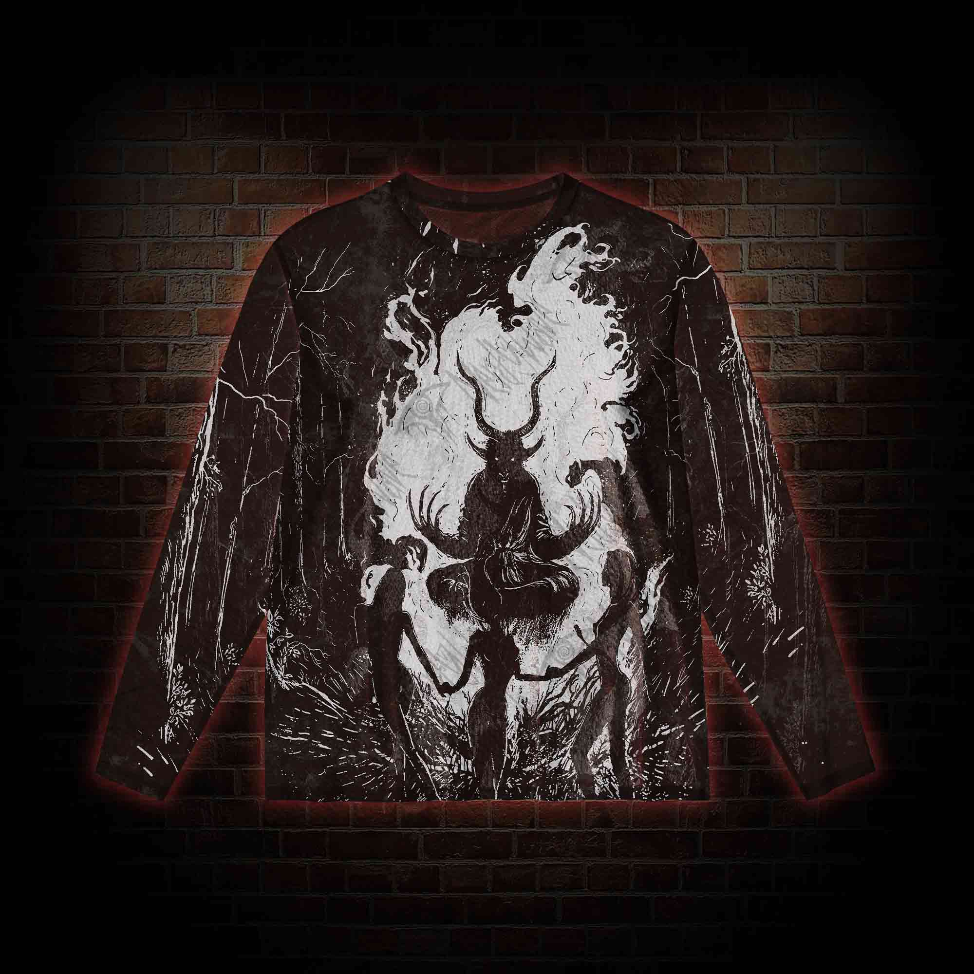 Baphomet Mesh Long Sleeve Top