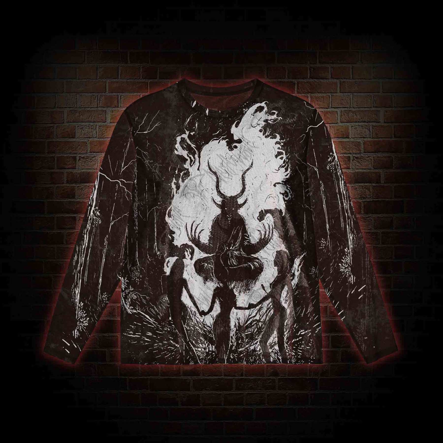 Baphomet Mesh Long Sleeve Top