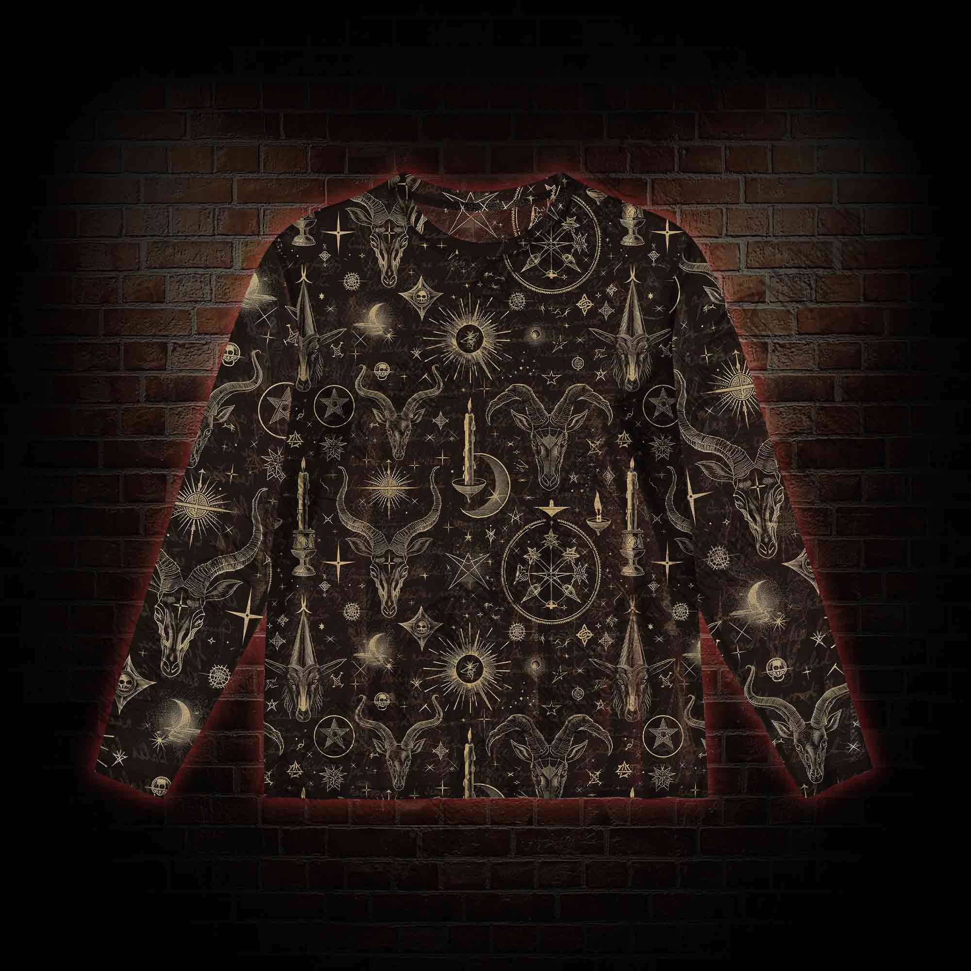 Baphomet Vintage Mesh Long Sleeve Top