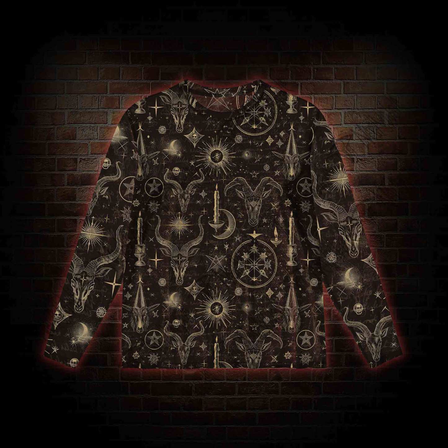 Baphomet Vintage Mesh Long Sleeve Top