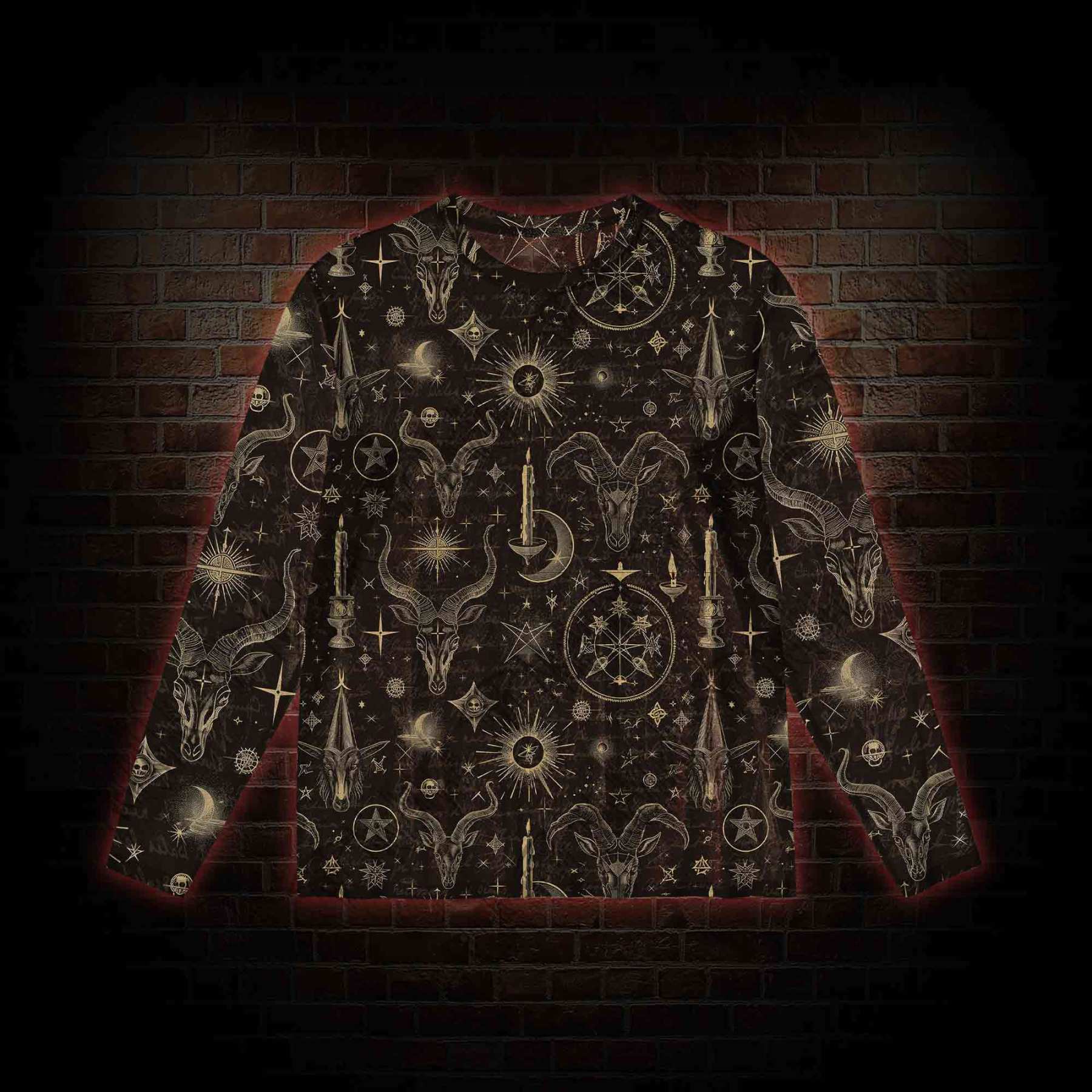 Baphomet Vintage Mesh Long Sleeve Top