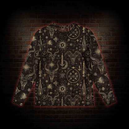 Baphomet Vintage Mesh Long Sleeve Top