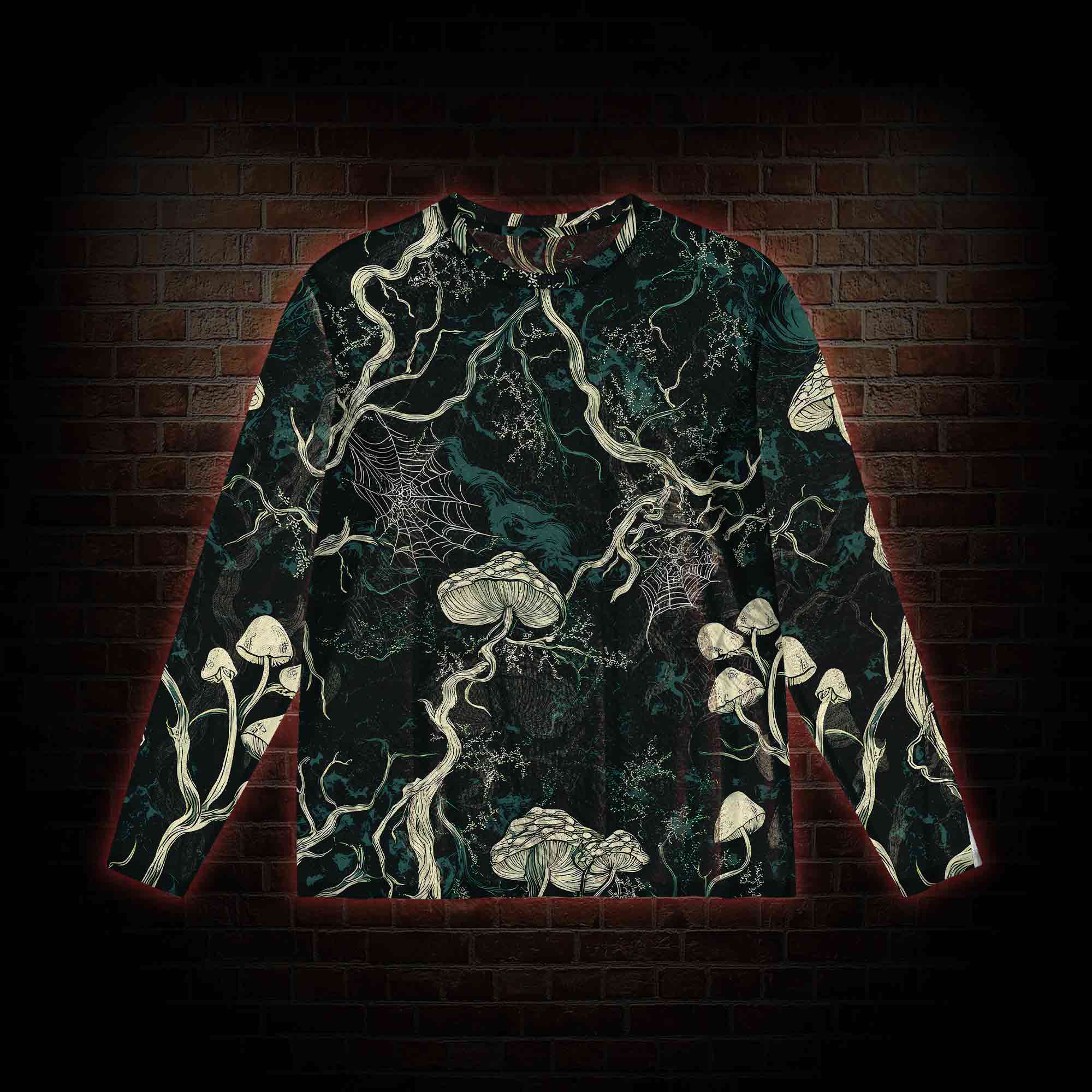 Mysterious Dark Forest Mesh Long Sleeve Top