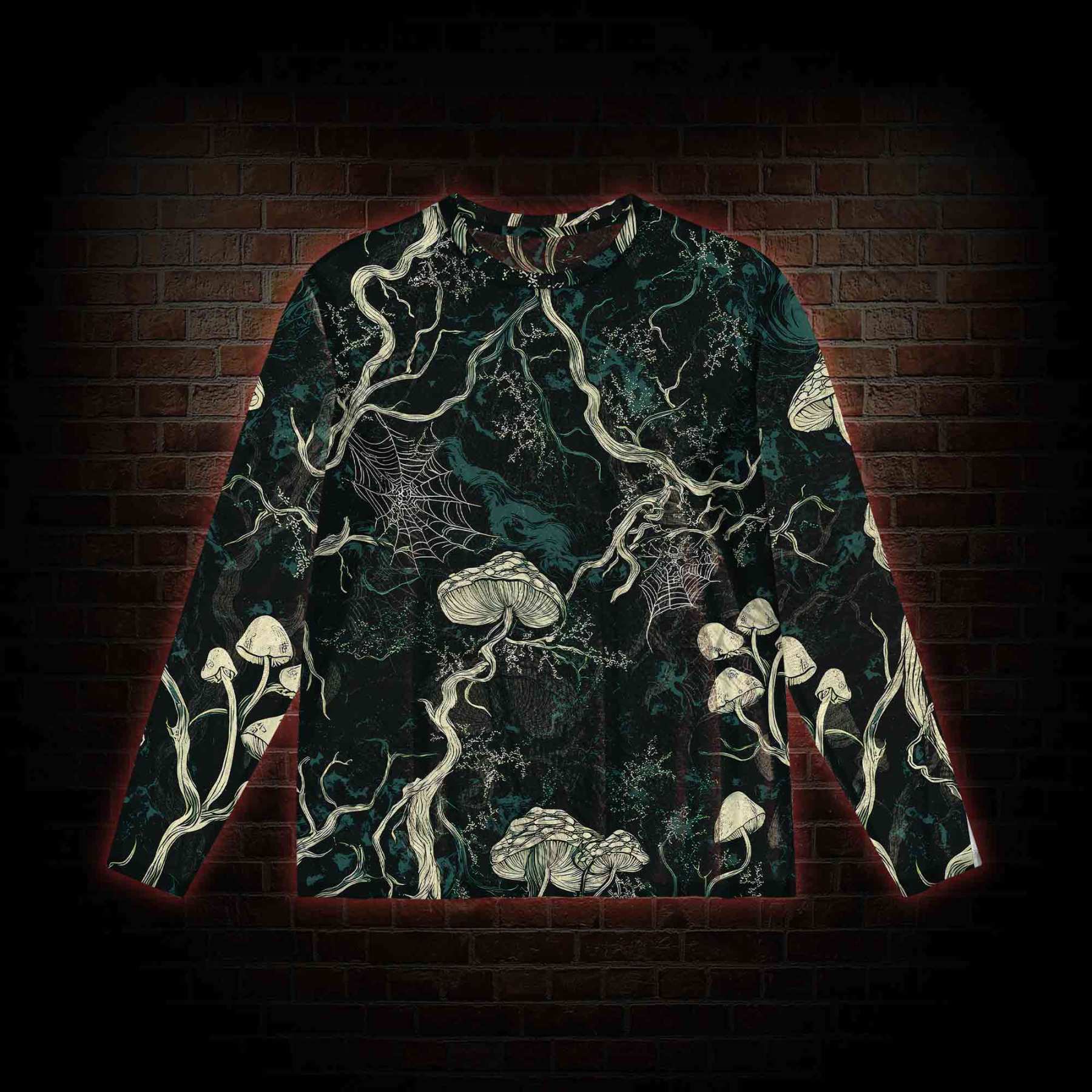 Mysterious Dark Forest Mesh Long Sleeve Top