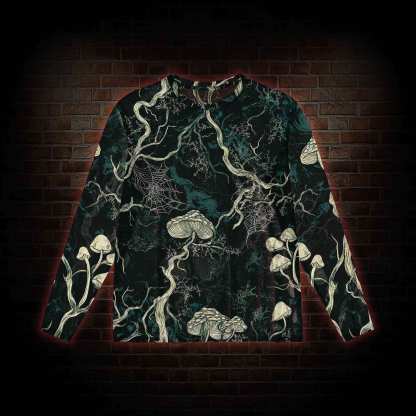 Mysterious Dark Forest Mesh Long Sleeve Top