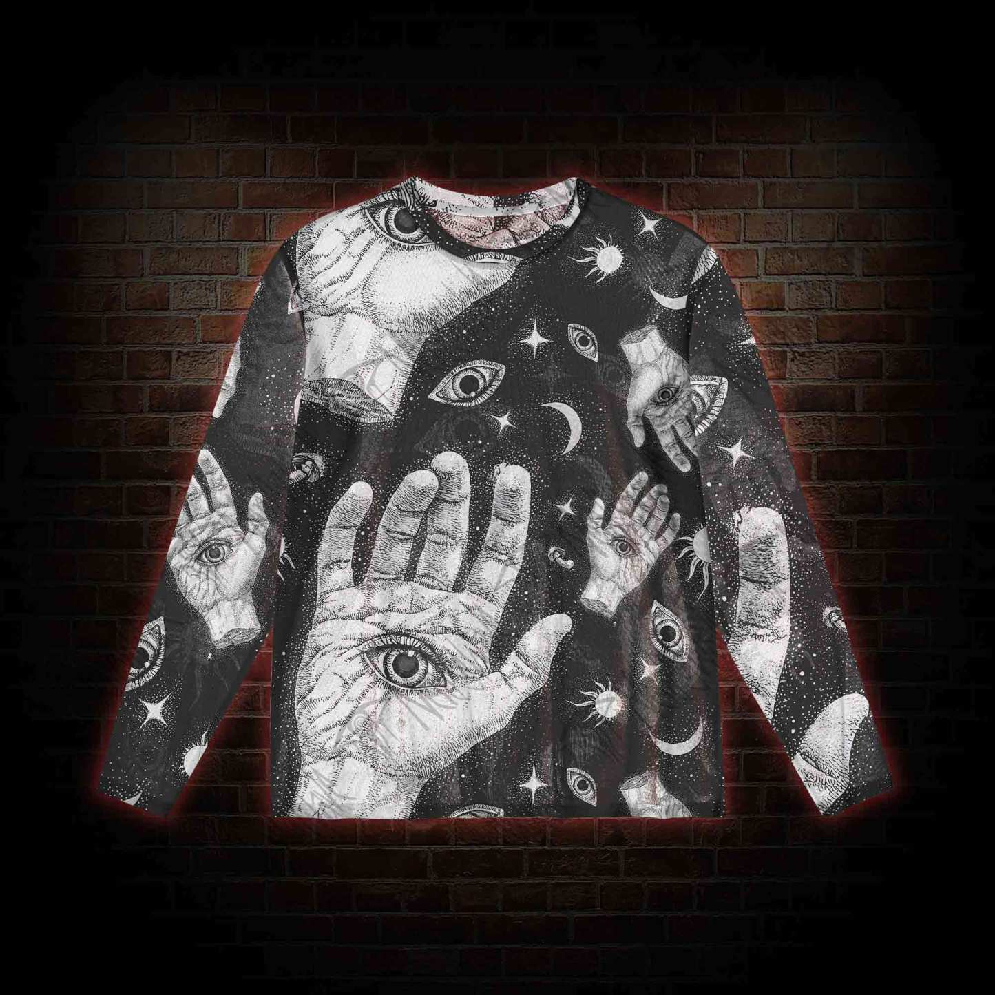 Mysterious Outer Space Mesh Long Sleeve Top