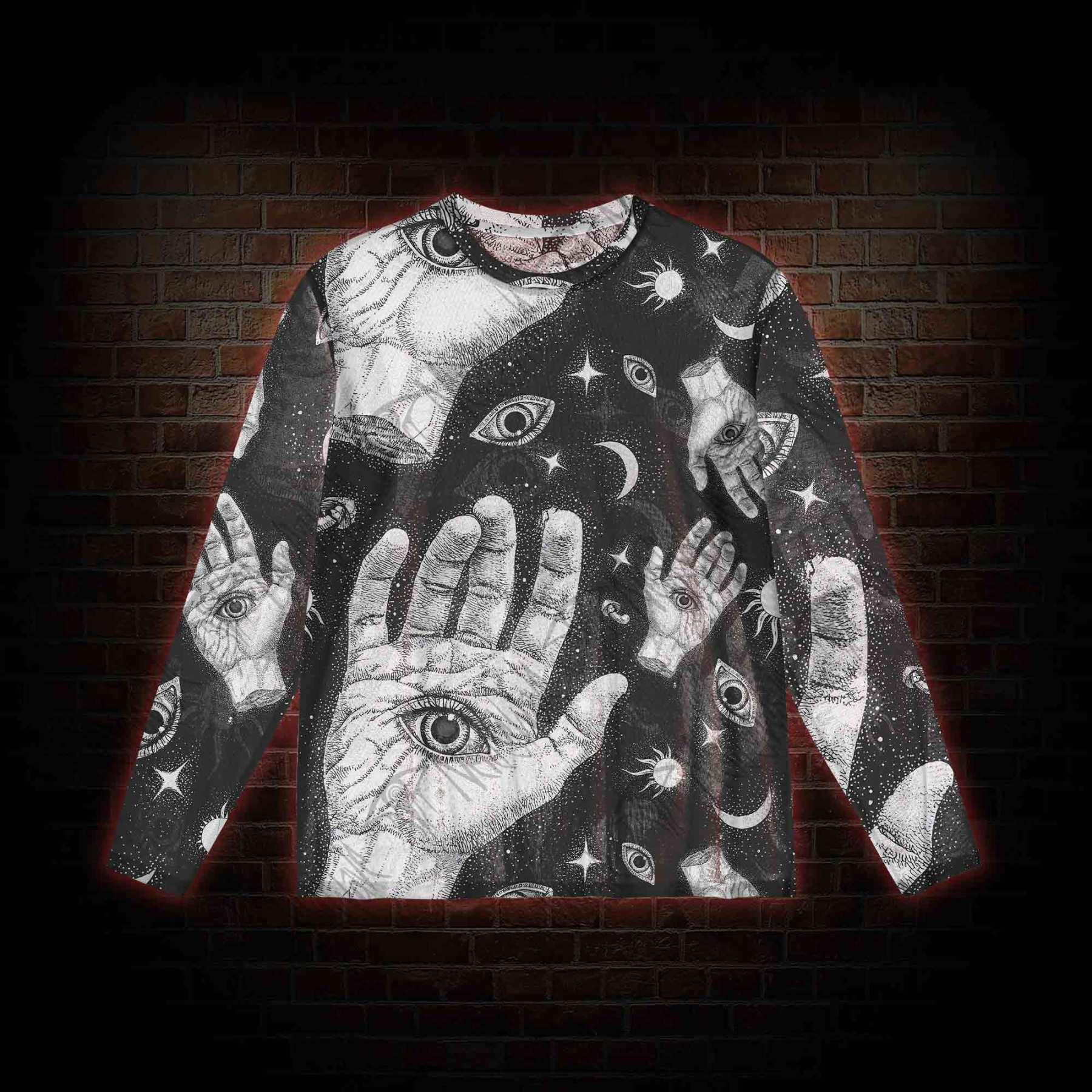 Mysterious Outer Space Mesh Long Sleeve Top