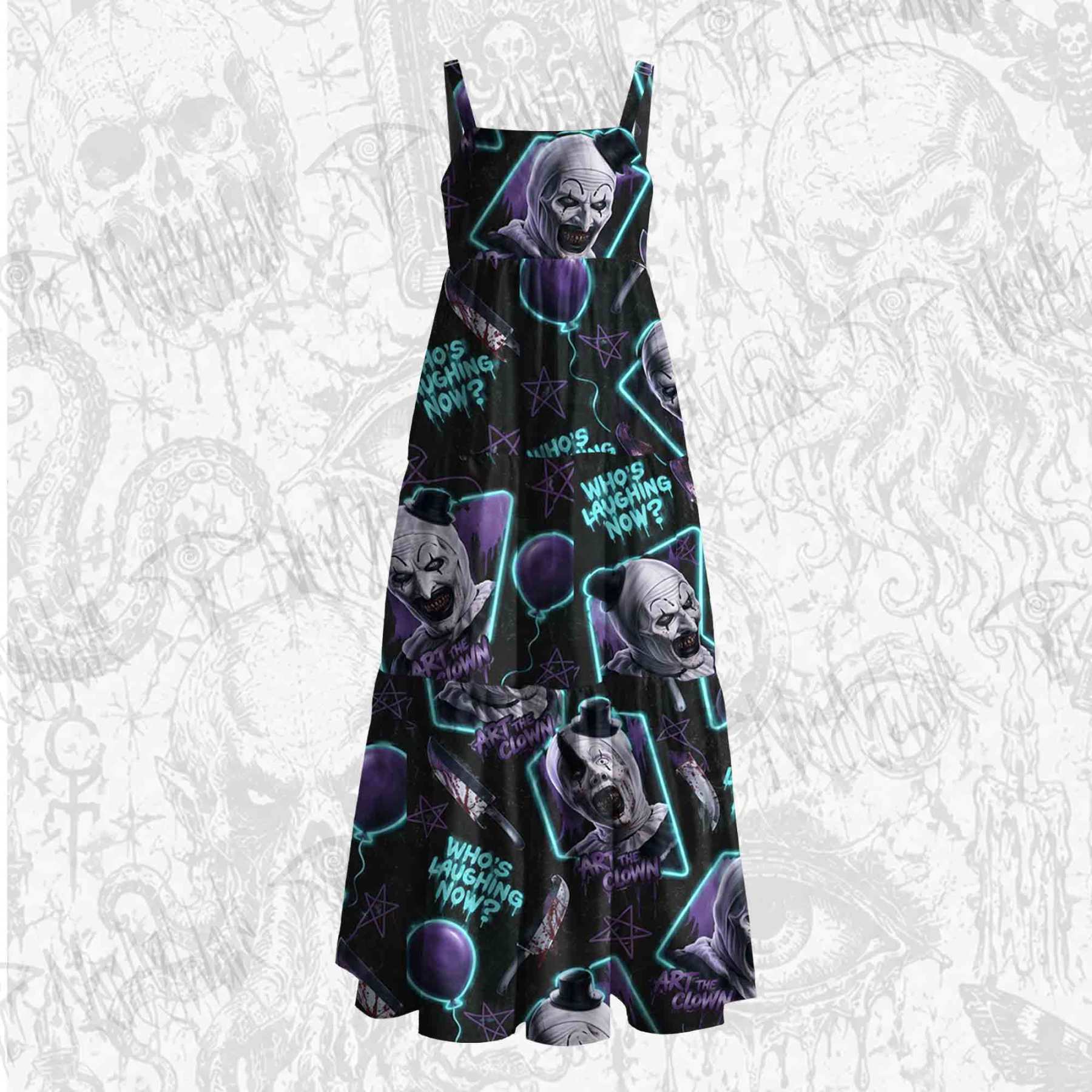 Horror Who's Laughing Now? Wide Straps Maxi Dress
