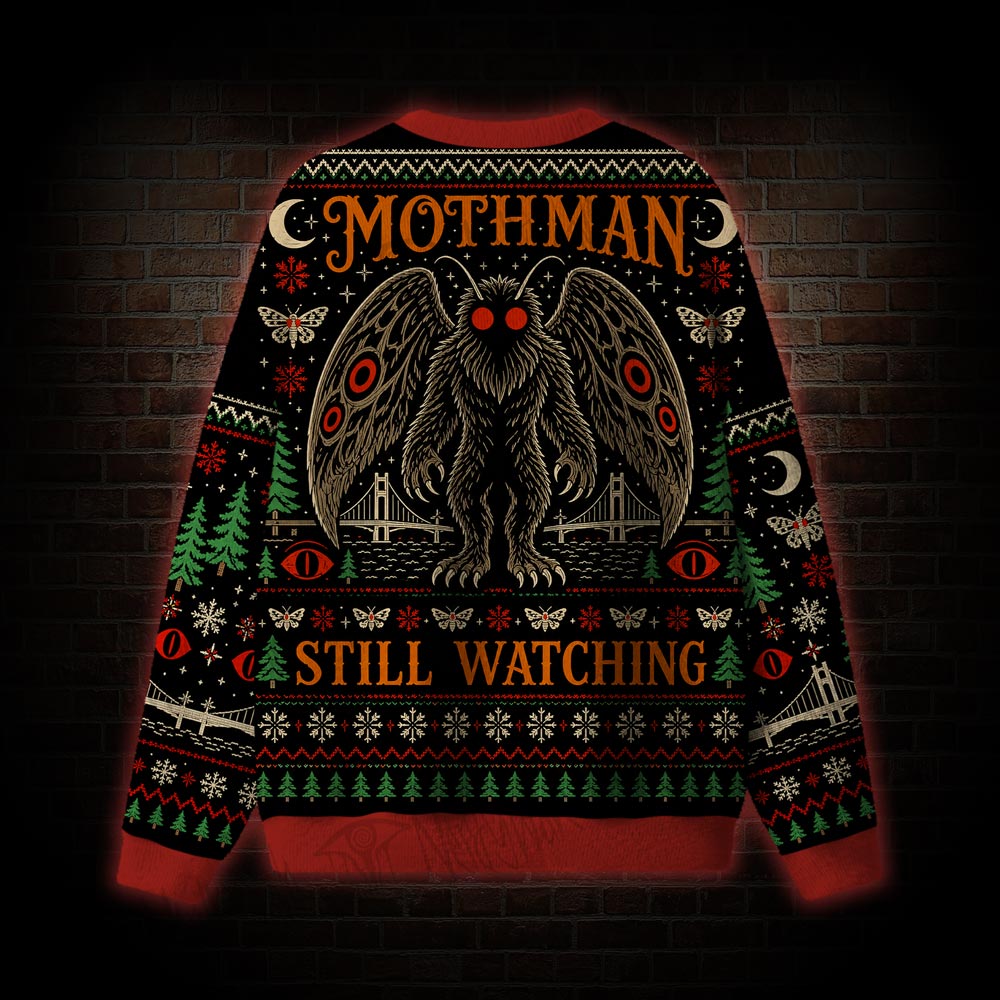 Mothman Still Watching Ugly Sweatshirts