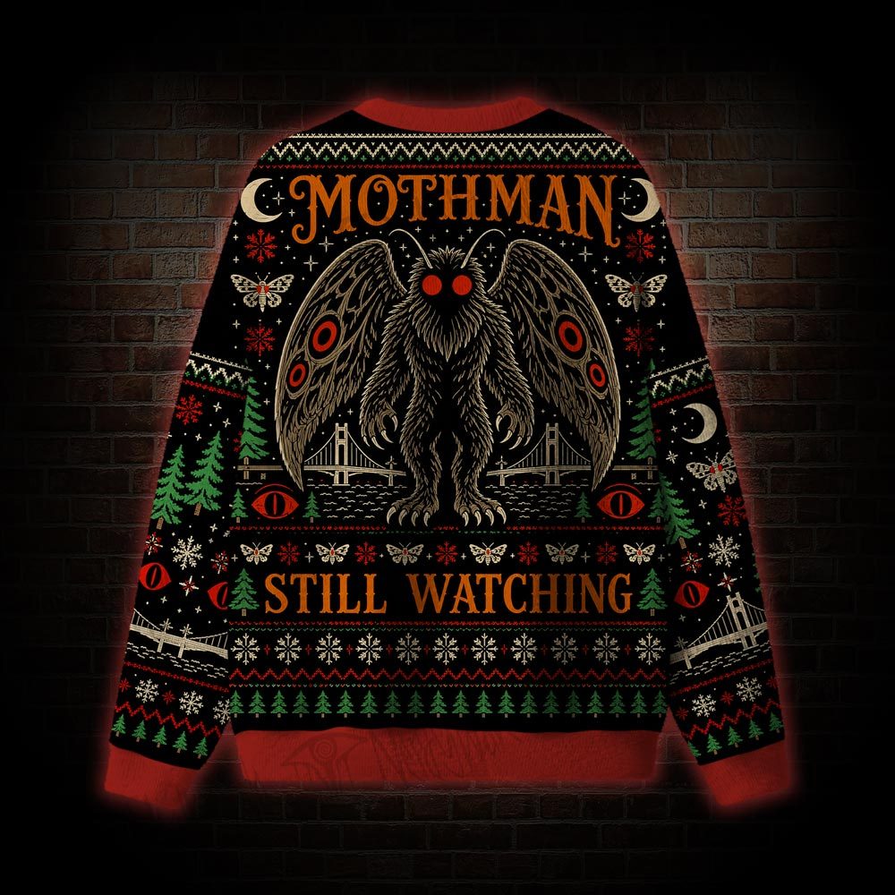 Mothman Still Watching Ugly Sweatshirts