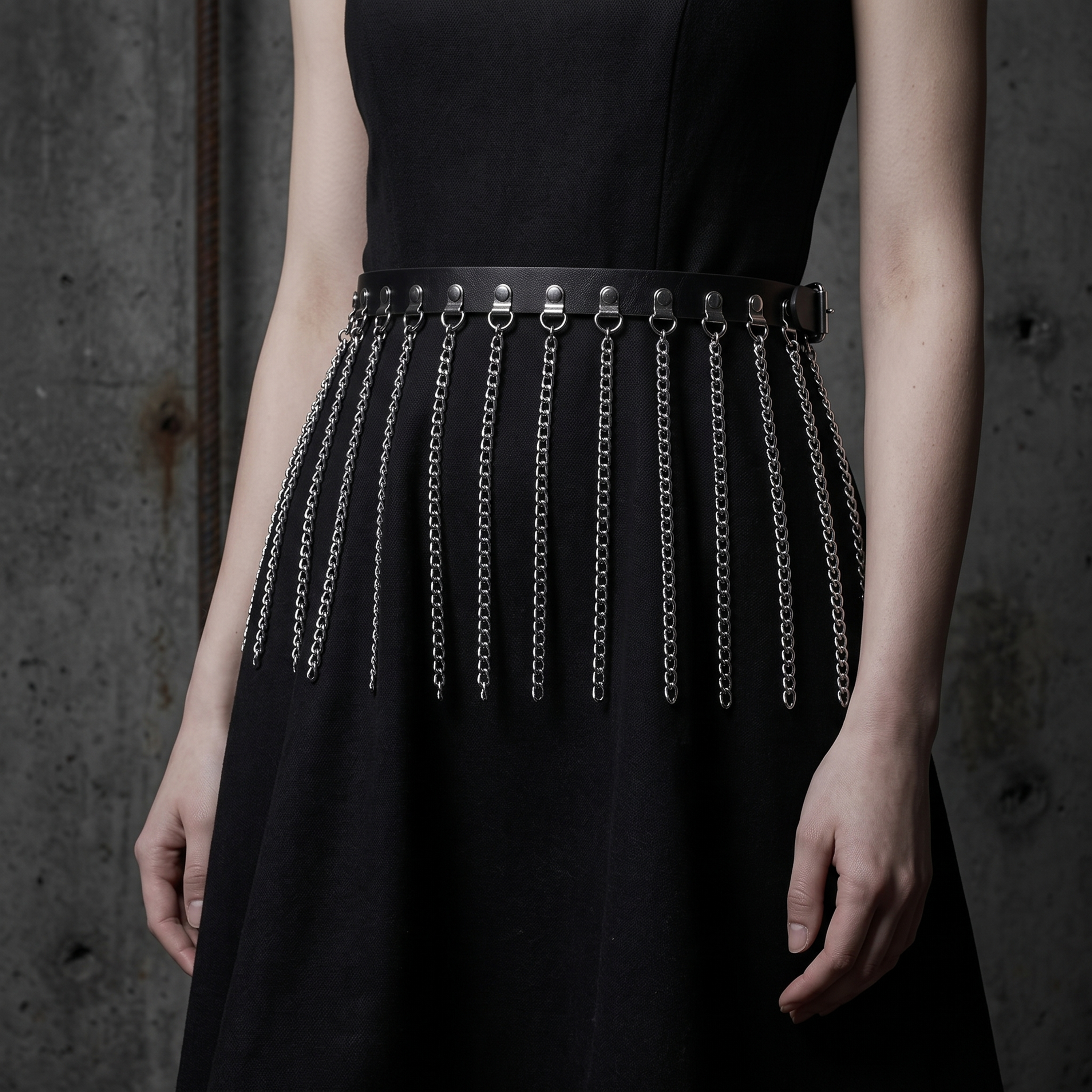 Punk Chain PU Leather Waist Chain Belt
