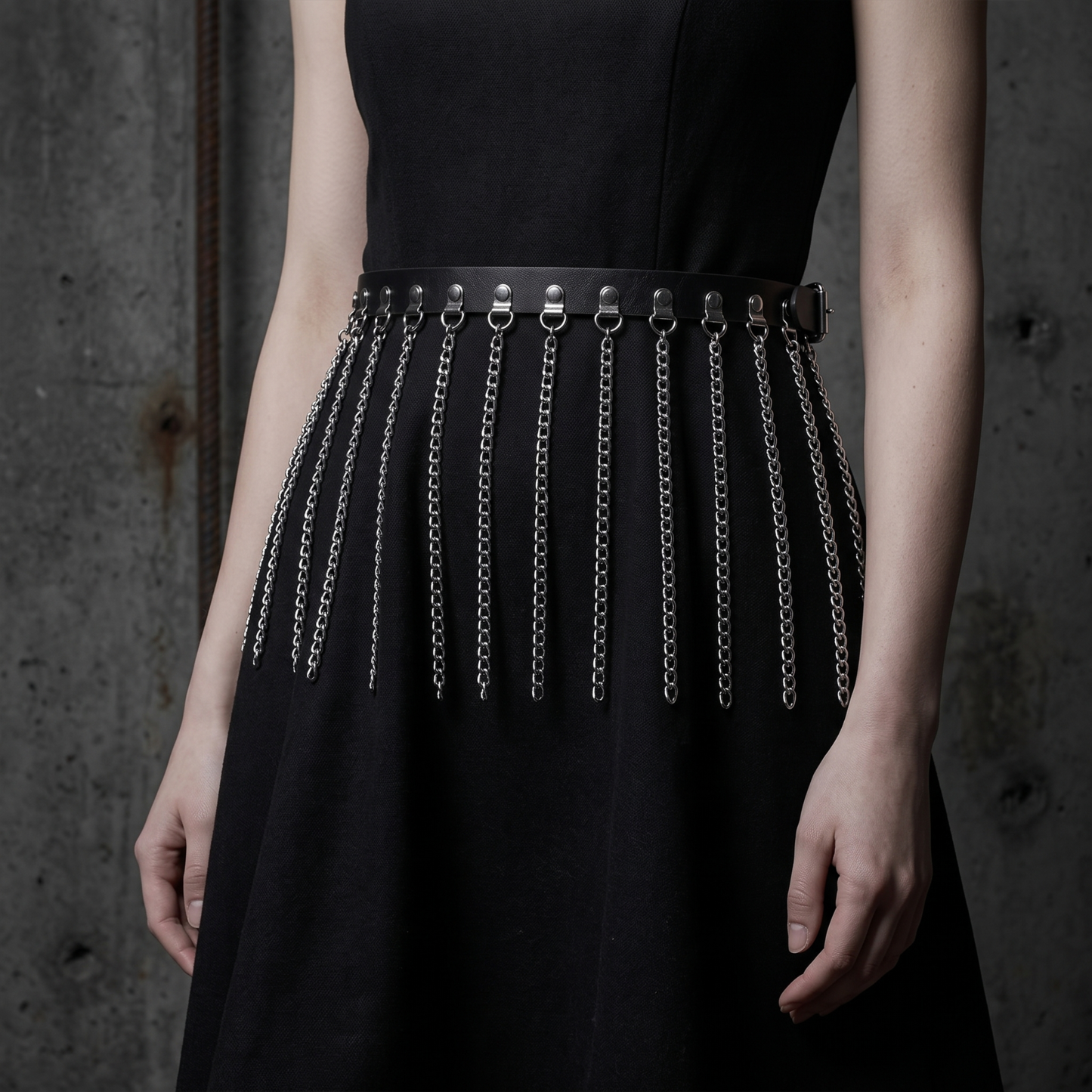 Punk Chain PU Leather Waist Chain Belt