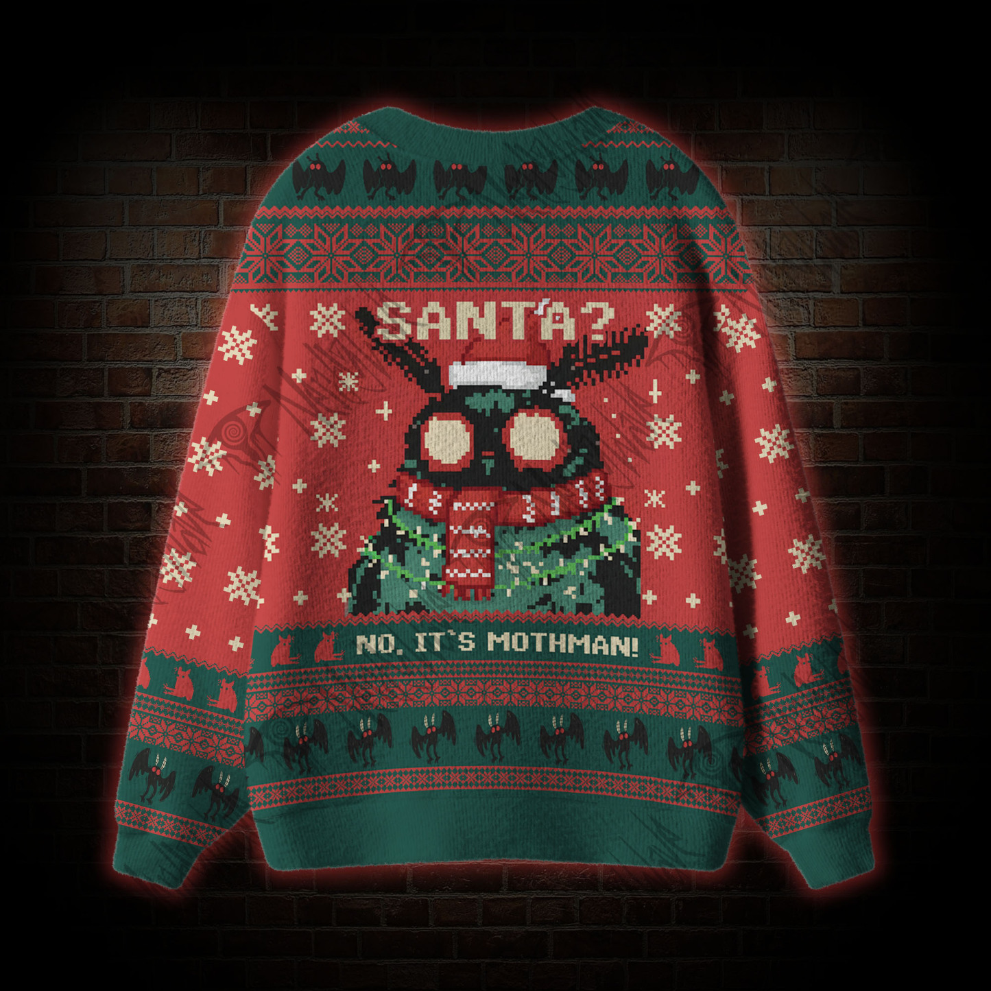 Santa? No It's Mothman Cardigan Sweater