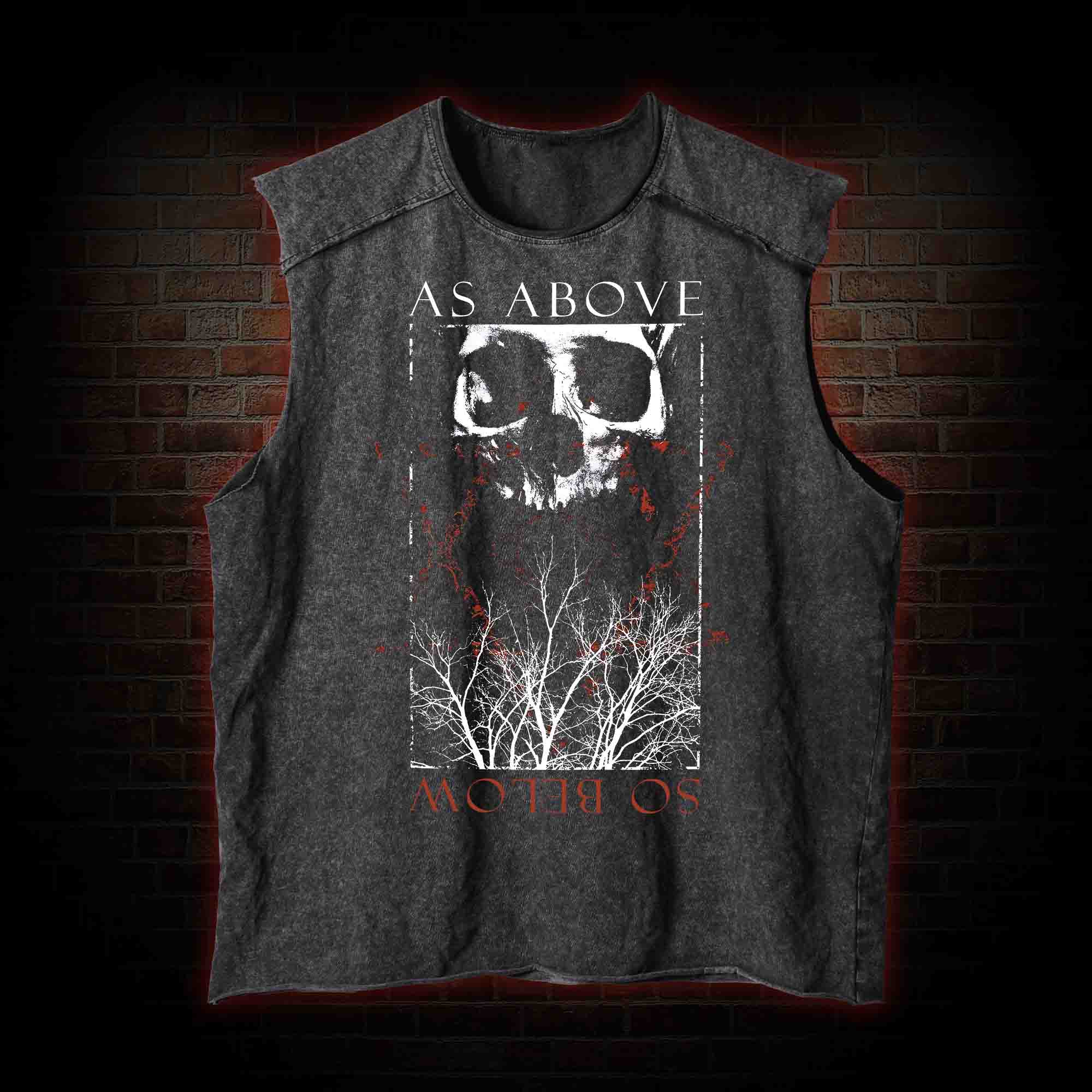 As About So Below Horror Vintage Washed Tank Top