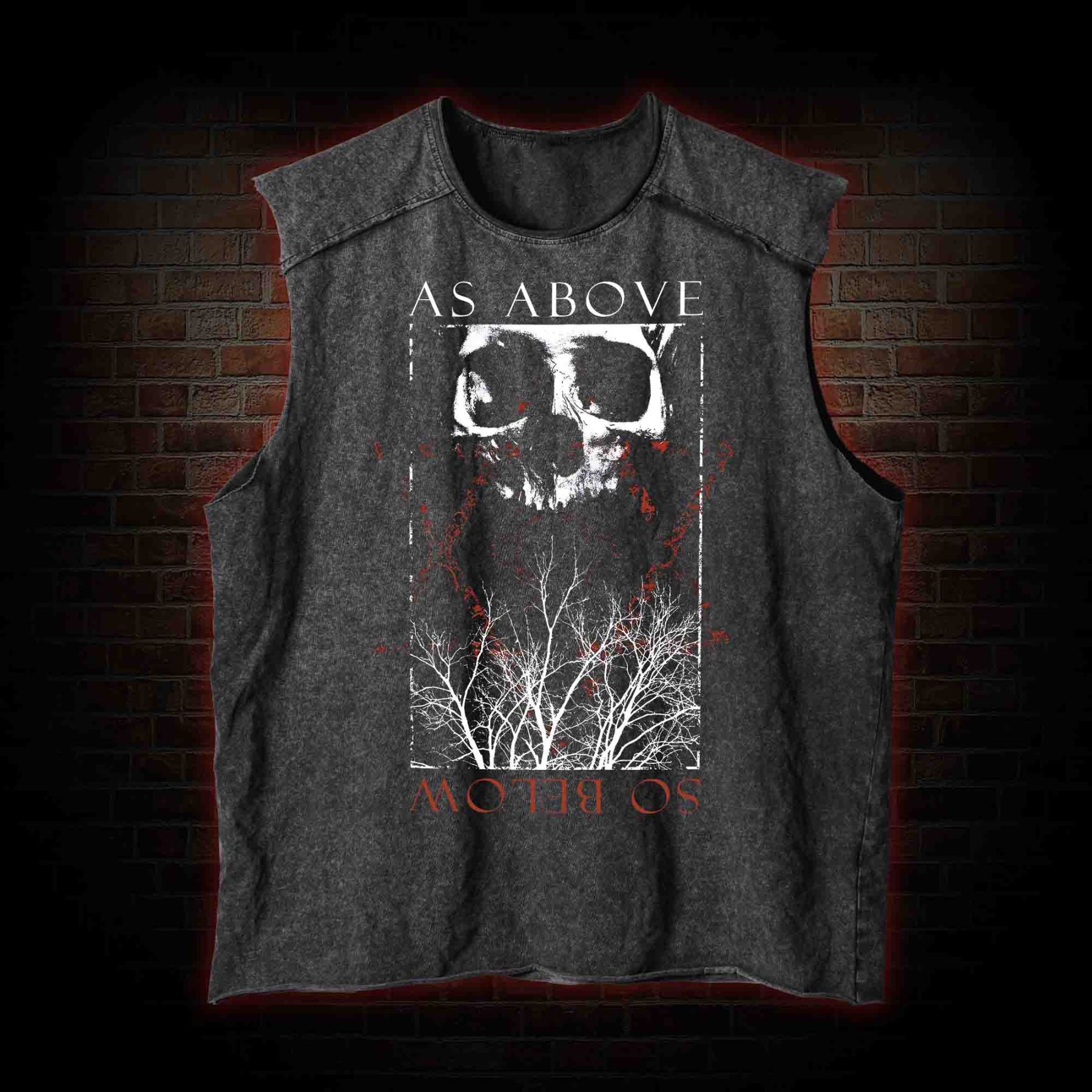 As About So Below Horror Vintage Washed Tank Top