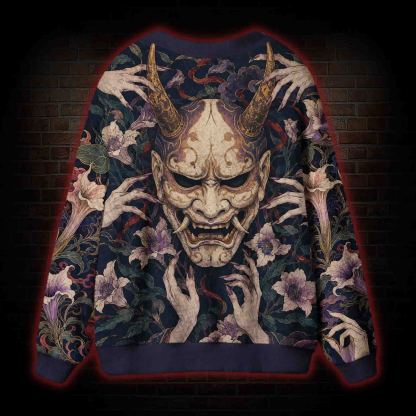 Japanese Hannya Demon Cardigan Sweater