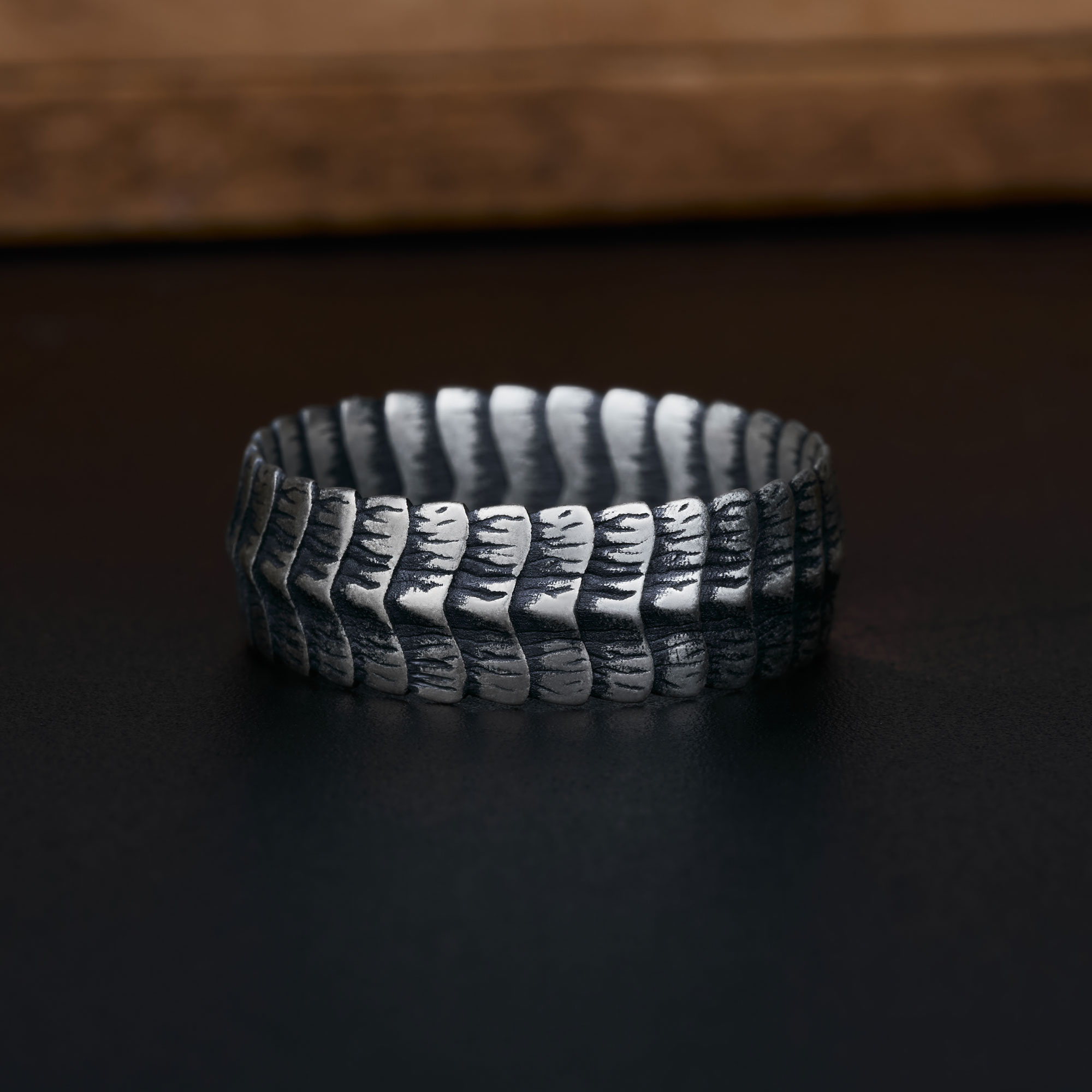 Dragon Scale Sterling Silver Band Ring