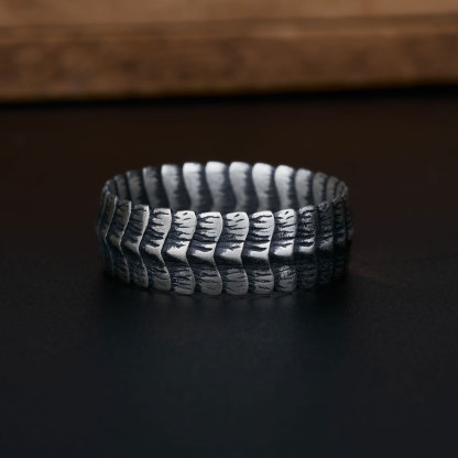 Dragon Scale Sterling Silver Band Ring