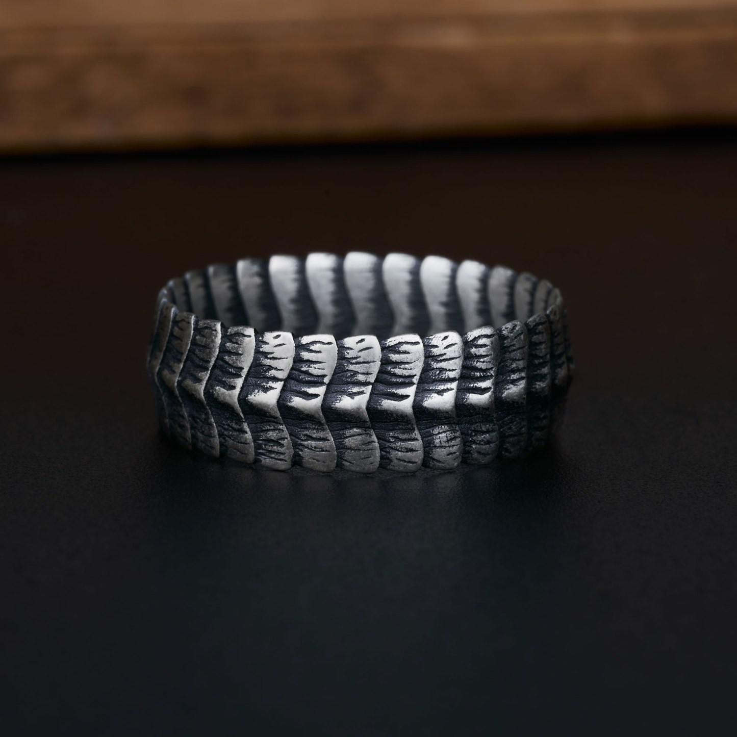 Dragon Scale Sterling Silver Band Ring