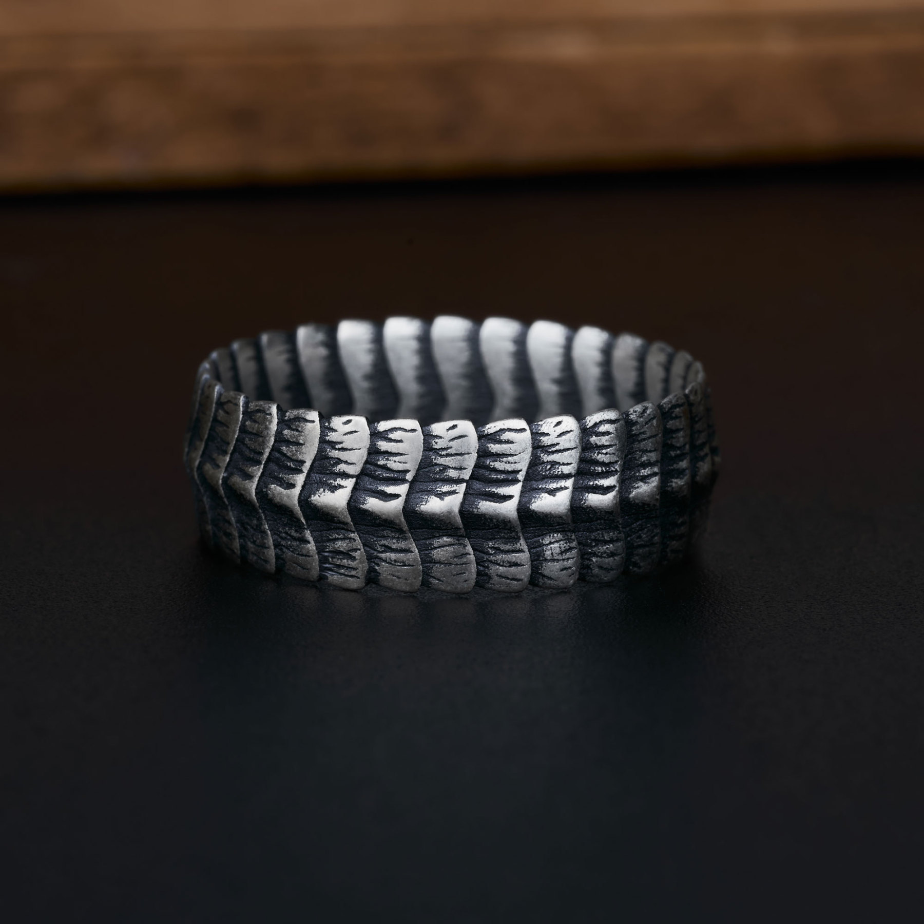 Dragon Scale Sterling Silver Band Ring