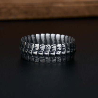 Dragon Scale Sterling Silver Band Ring