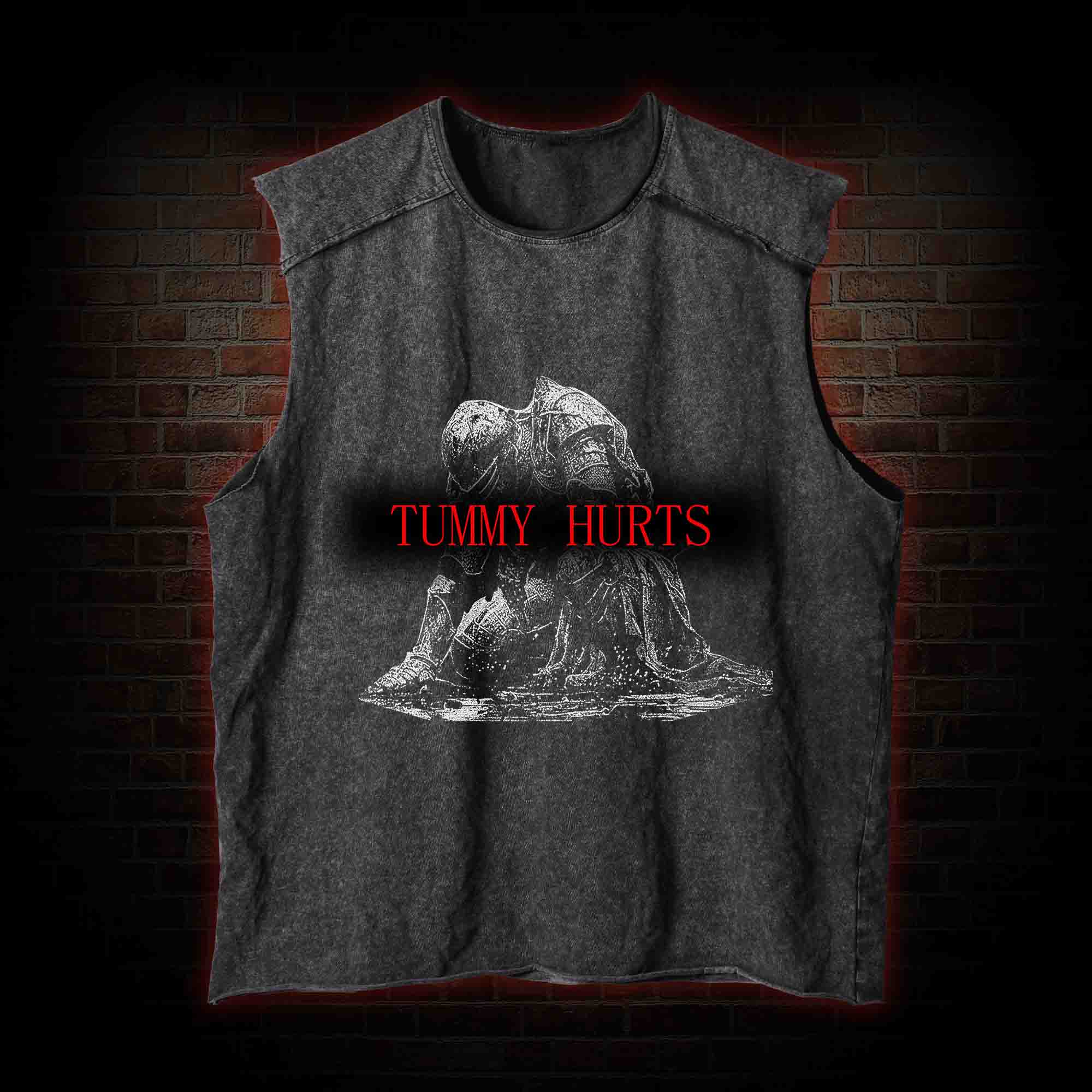 Retro Tummy Hurts Vintage Washed Tank Top