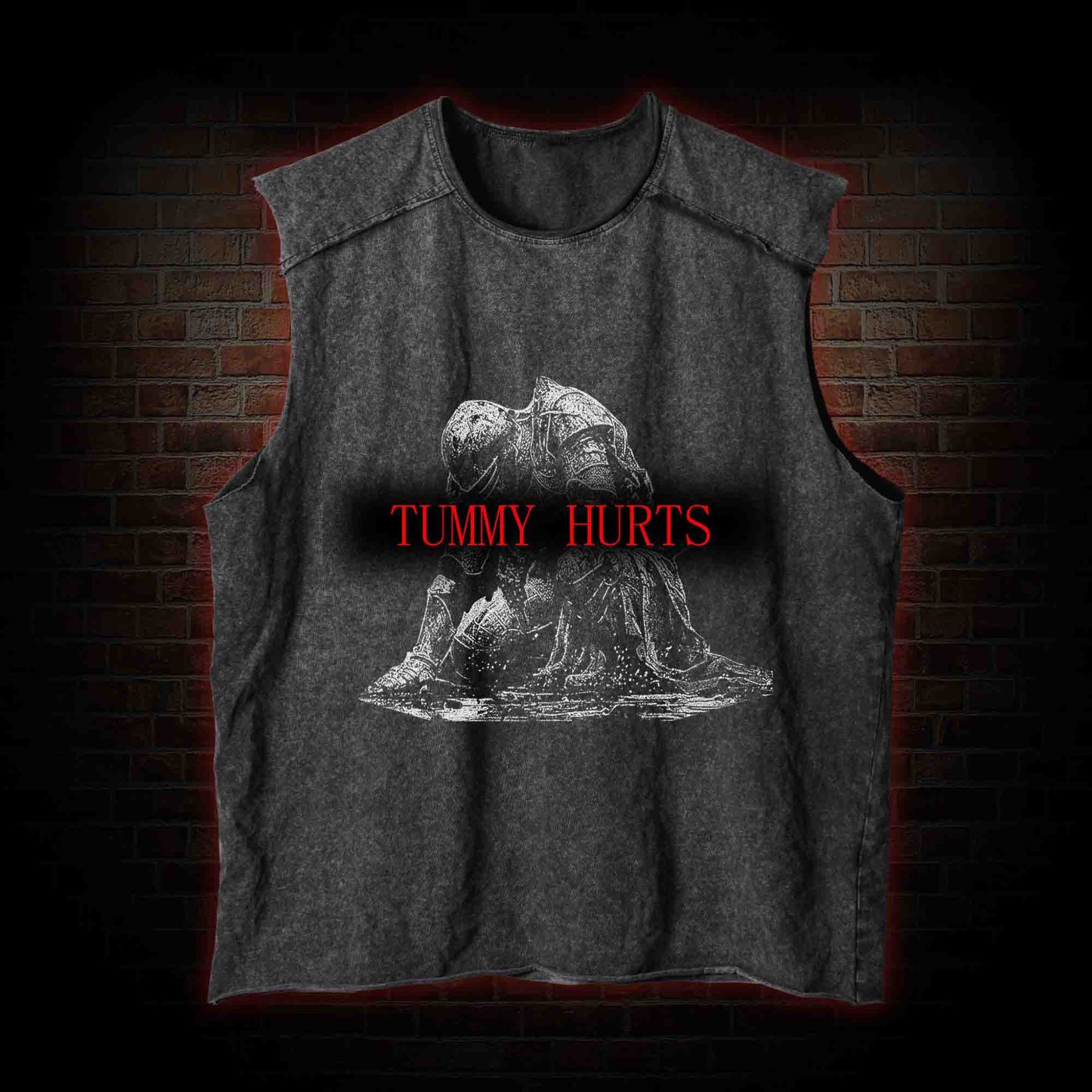 Retro Tummy Hurts Vintage Washed Tank Top